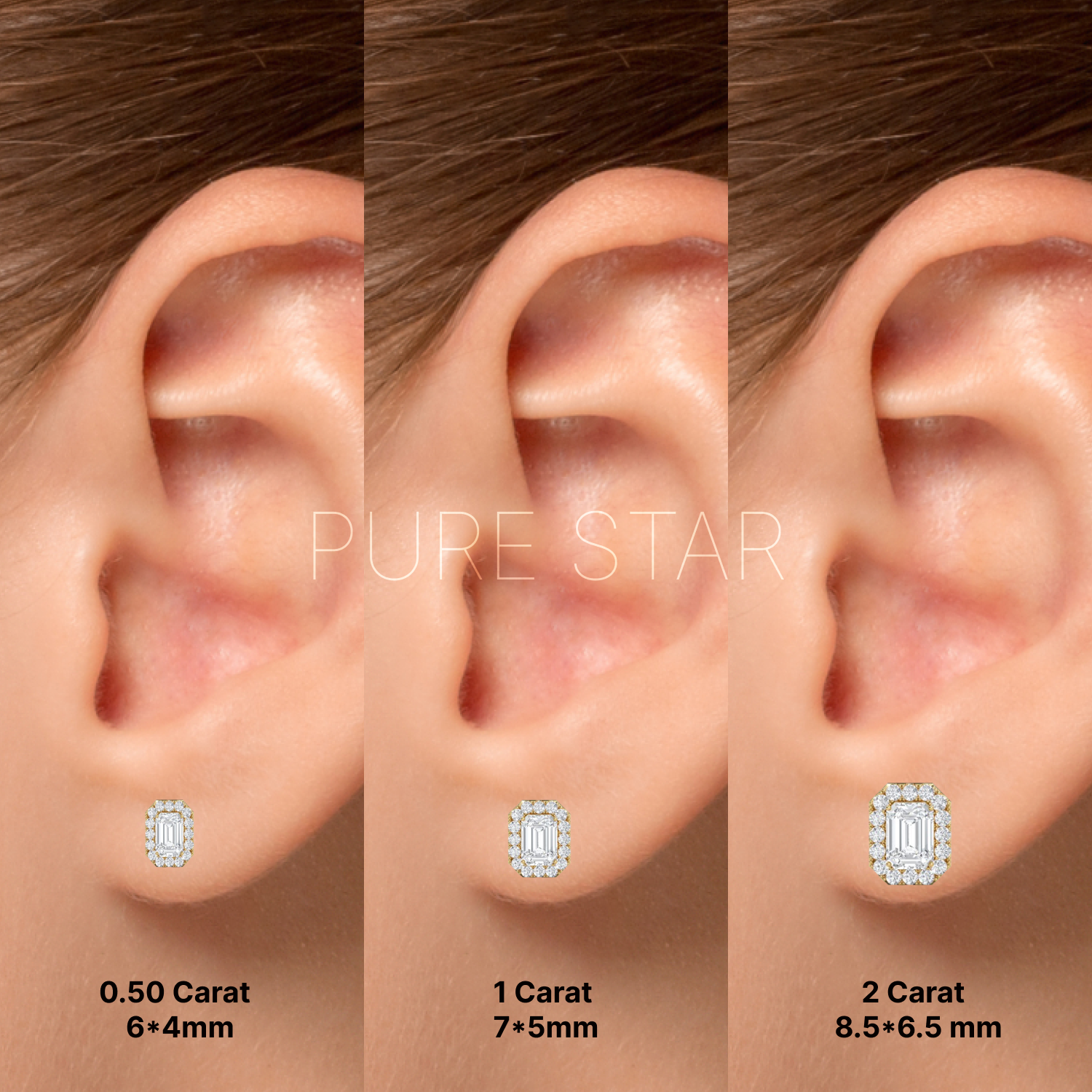 WIlla Emerald Lab Grown  Earring 2CT 18K Rose Gold-purestarjewelry