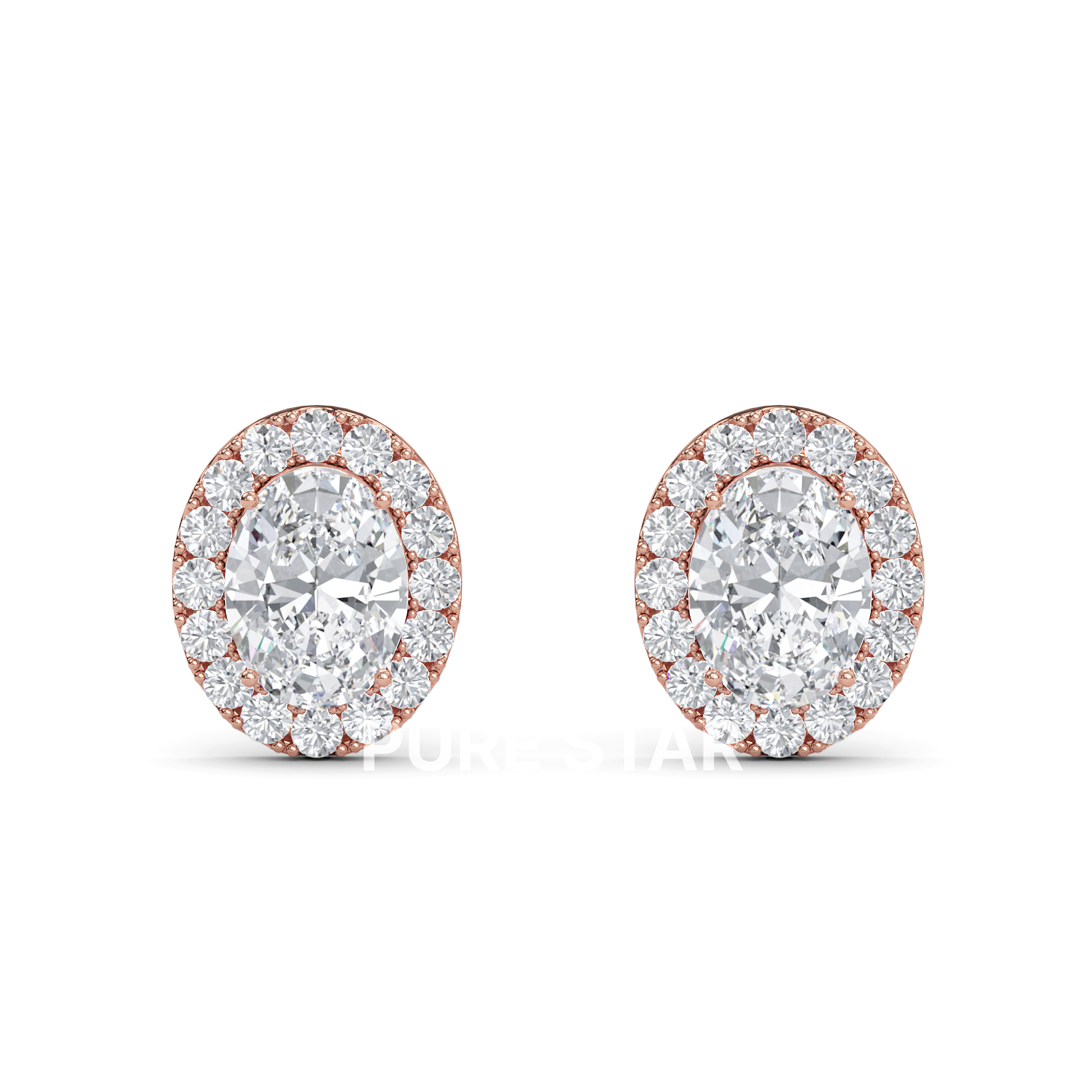 Dahlia Oval Lab Grown  Earring 0.50CT 14K Rose Gold-purestarjewelry