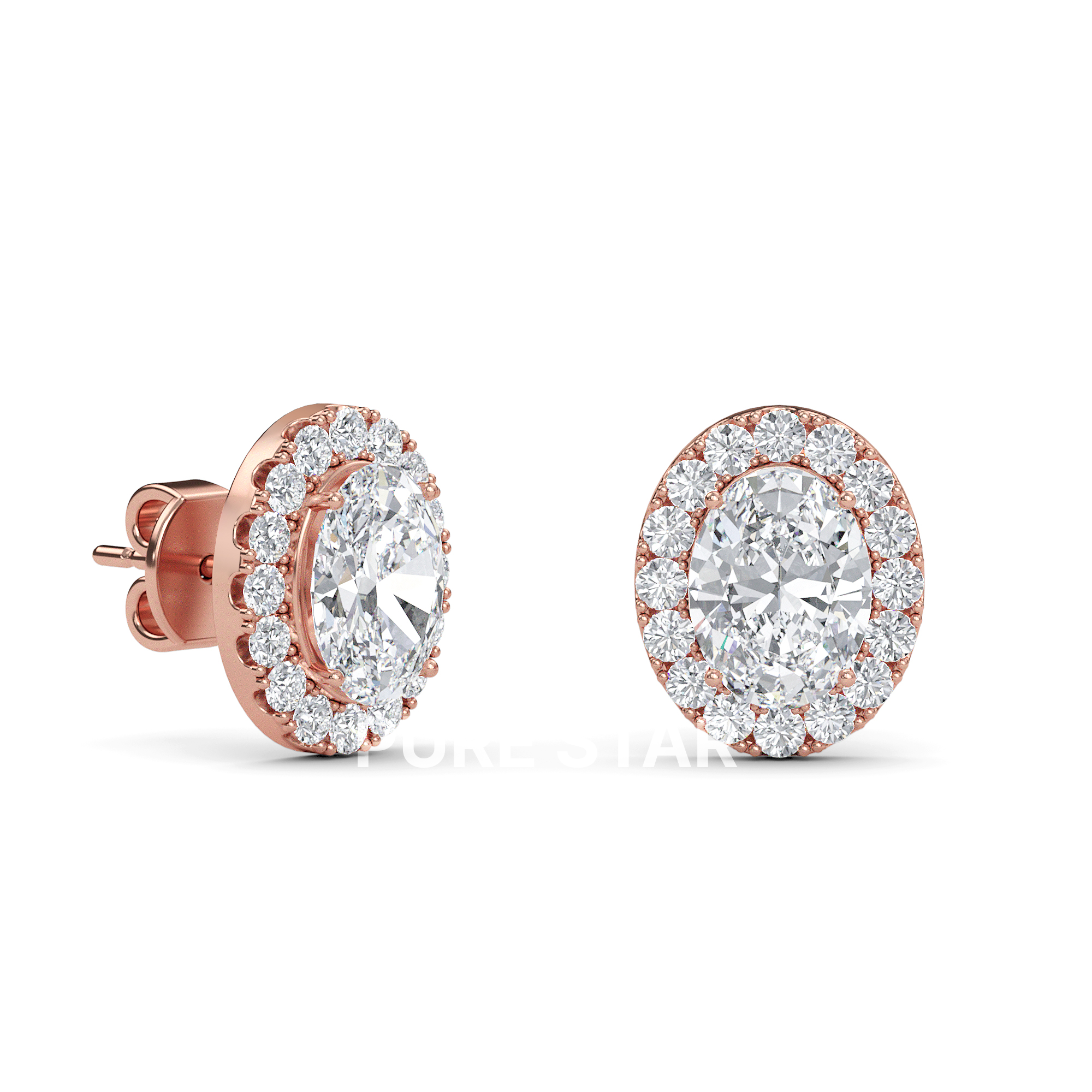 Dahlia Oval Lab Grown  Earring 0.50CT 14K Rose Gold-purestarjewelry