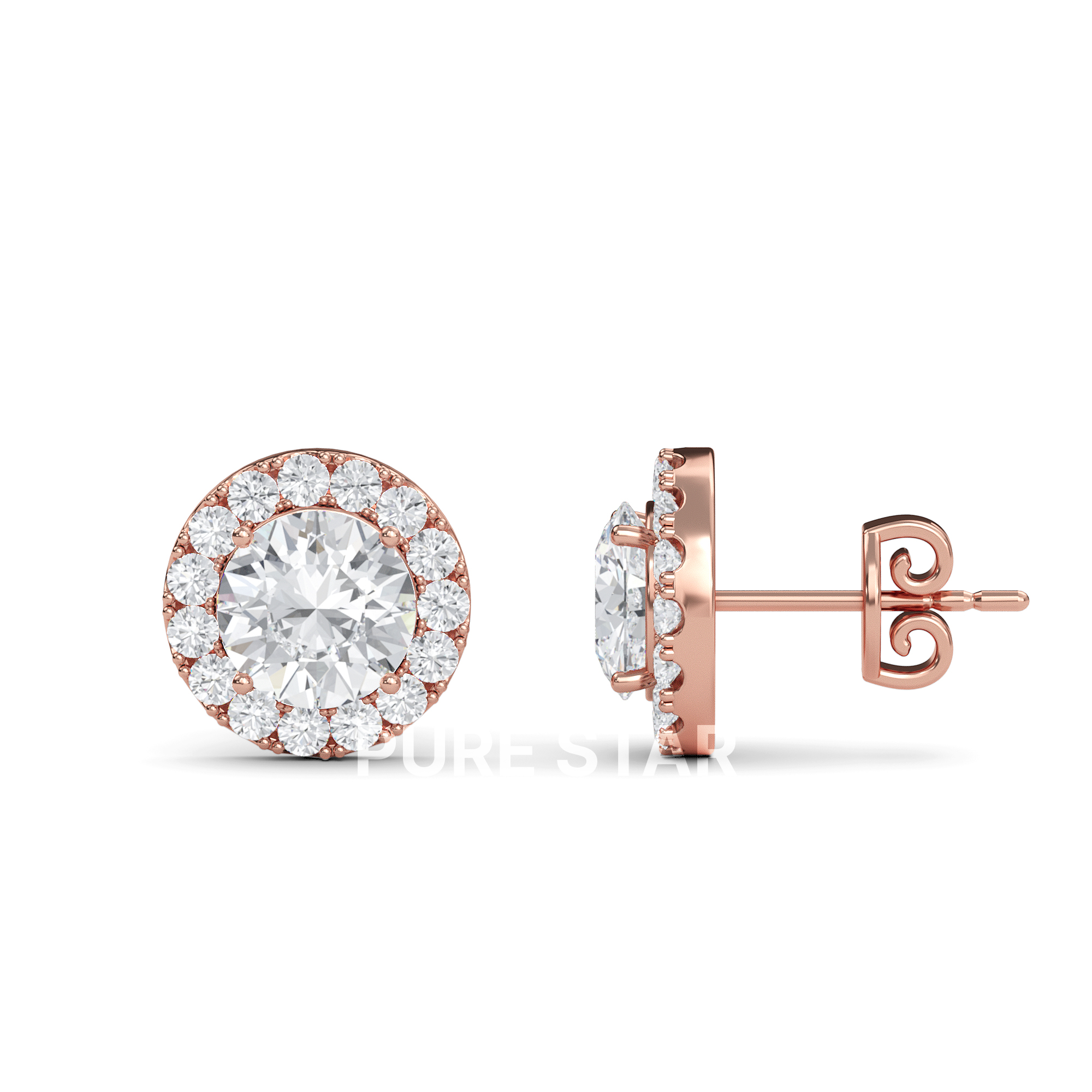 diamond halo stud earrings

