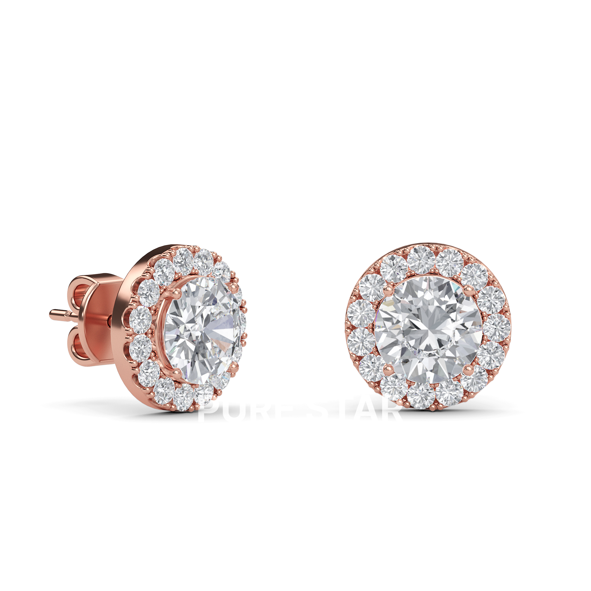 diamond halo stud earrings

