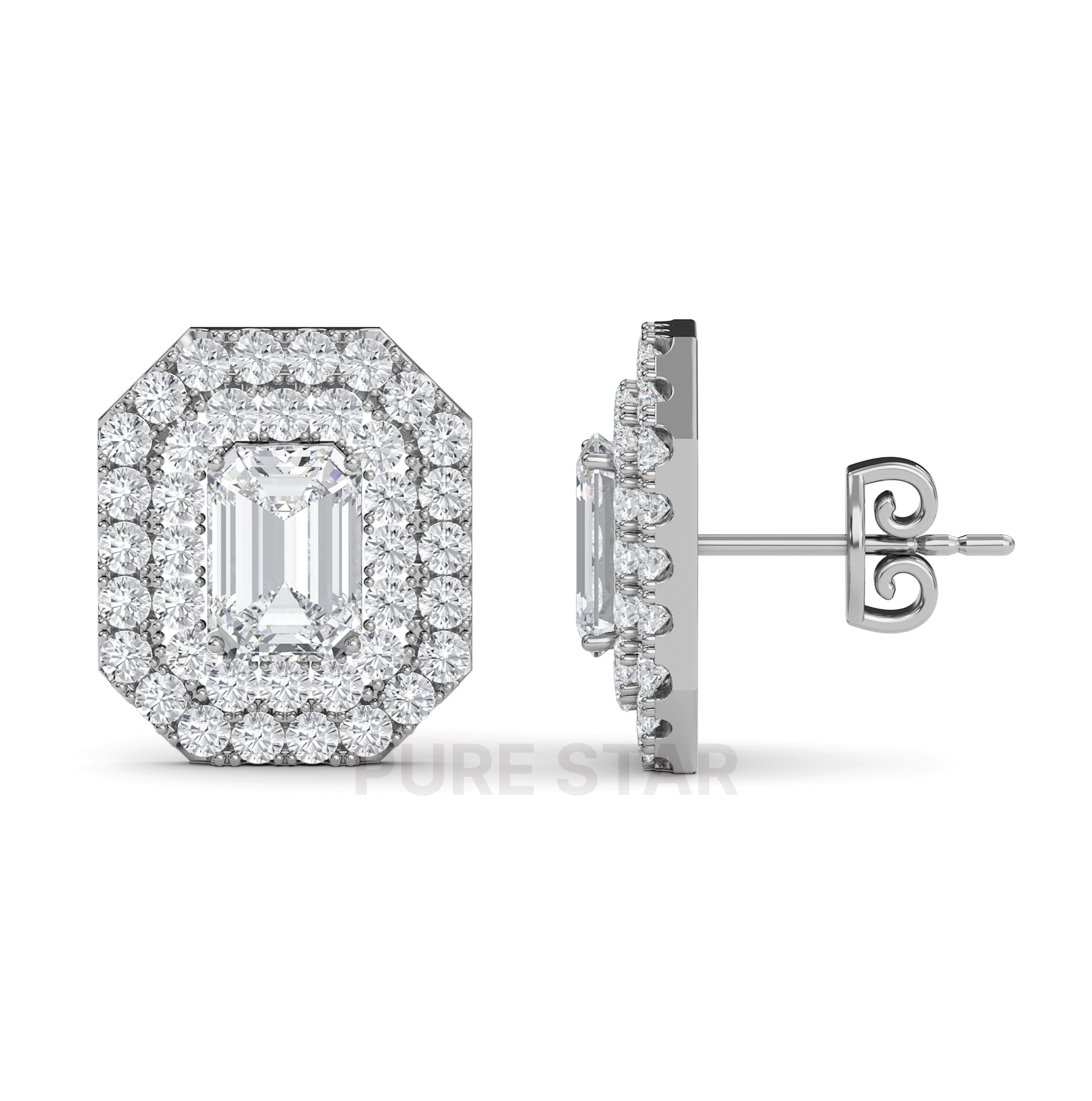 Miriam Emerald Lab Grown  Earring 0.50CT 14K White Gold-purestarjewelry