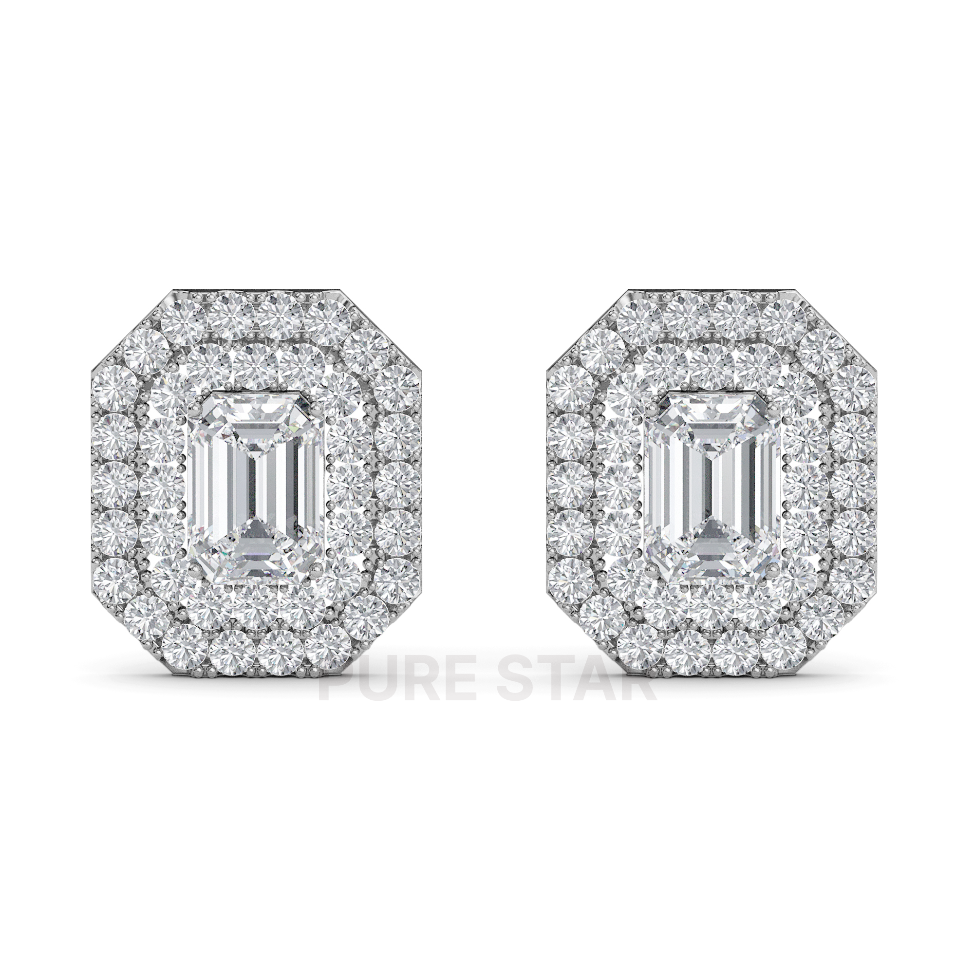 Miriam Emerald Lab Grown  Earring 0.50CT 14K White Gold-purestarjewelry