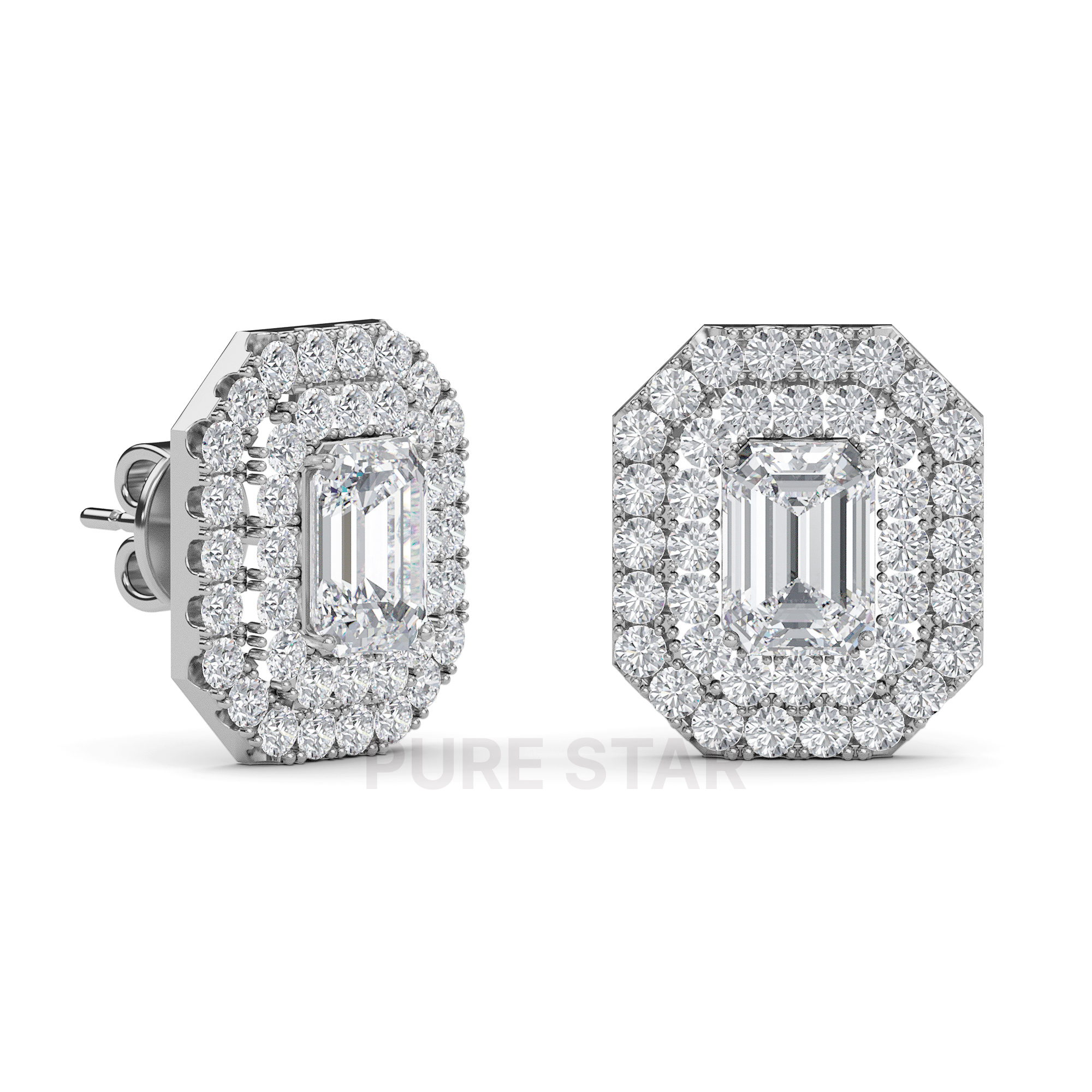 Miriam Emerald Lab Grown  Earring 0.50CT 14K White Gold-purestarjewelry