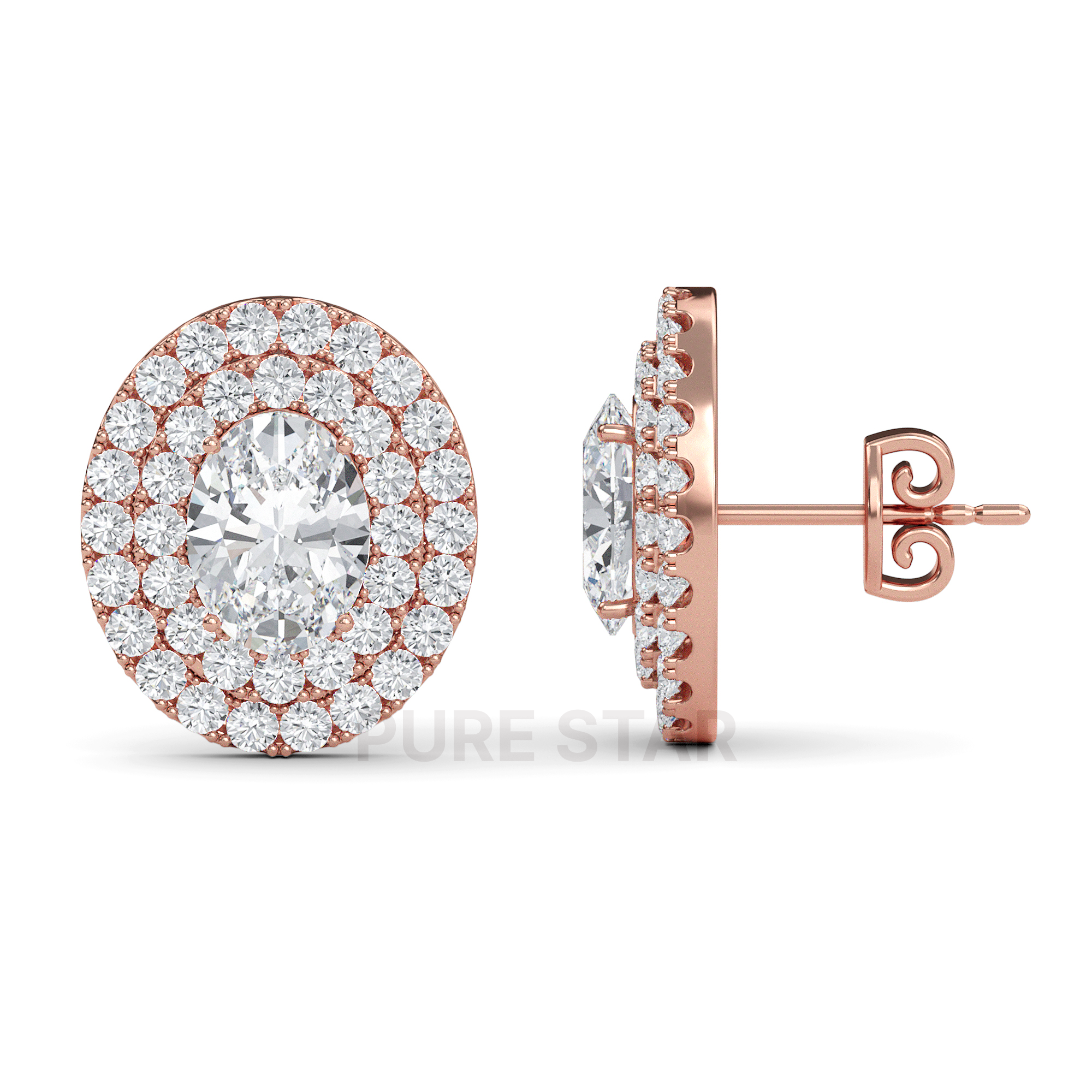 oval earrings diamond

