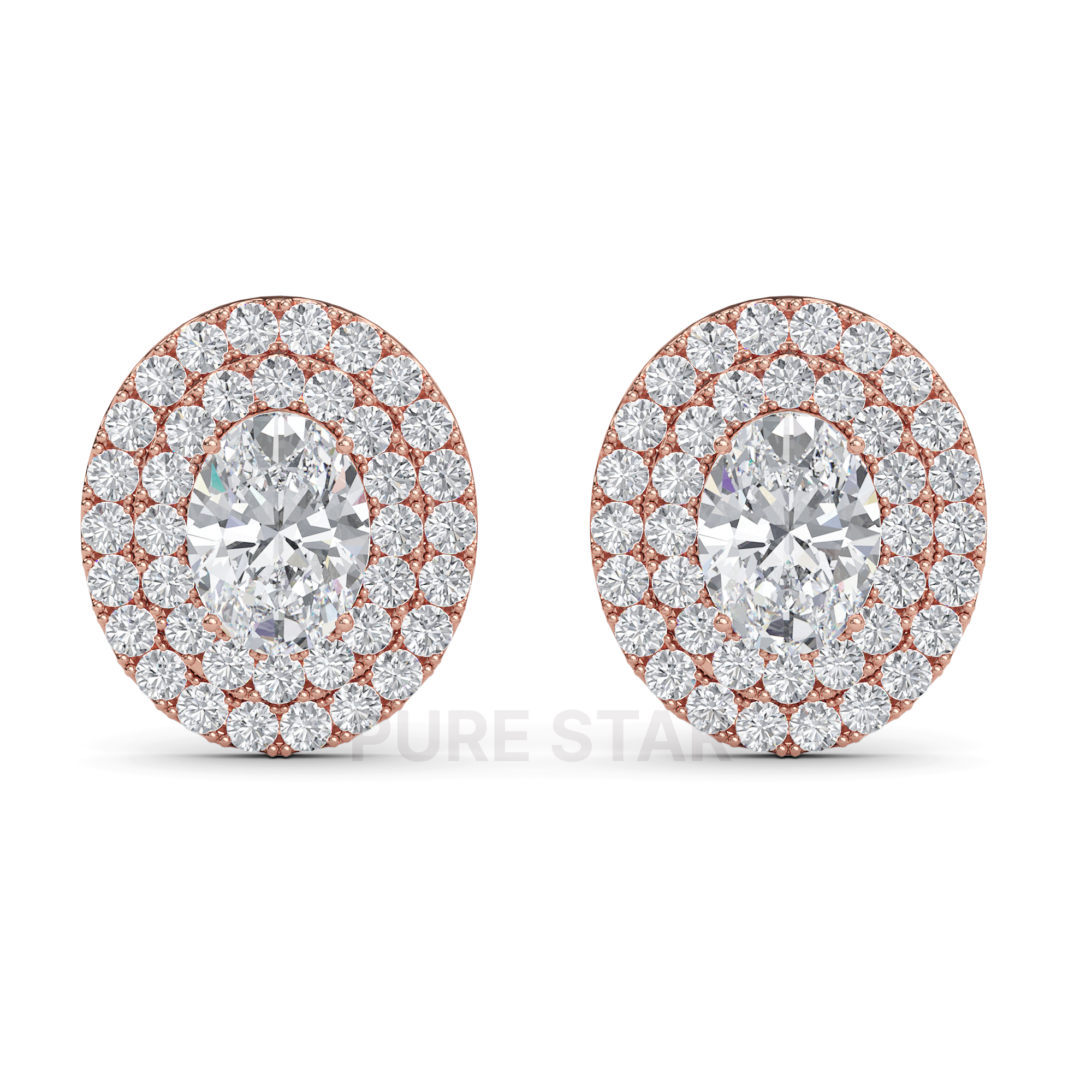 Sawyer Oval Lab Grown  Earring 1CT 18K Rose Gold-purestarjewelry