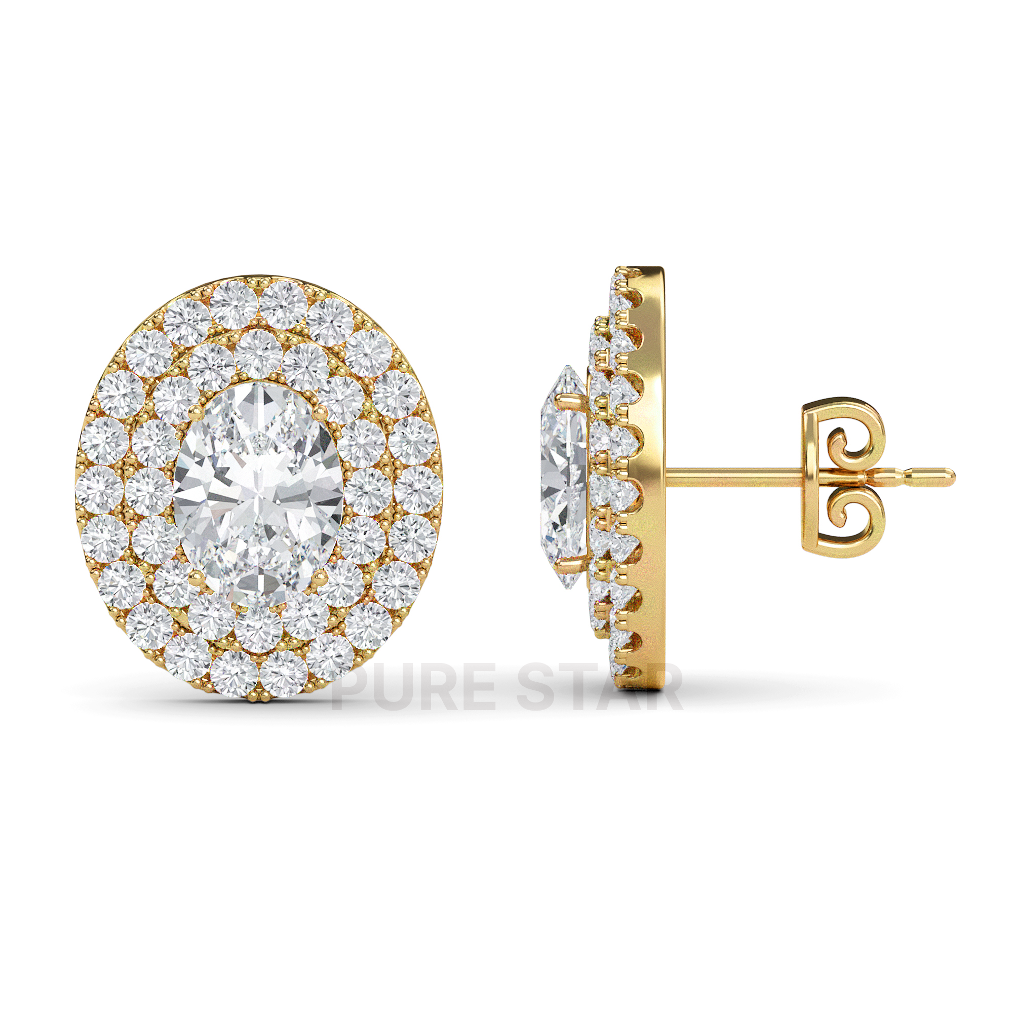 oval earrings diamond

