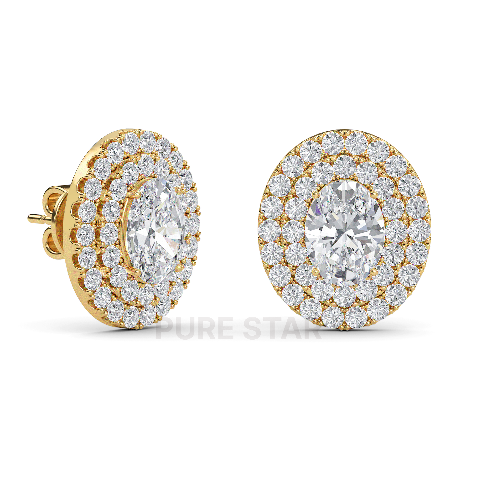 oval earrings diamond

