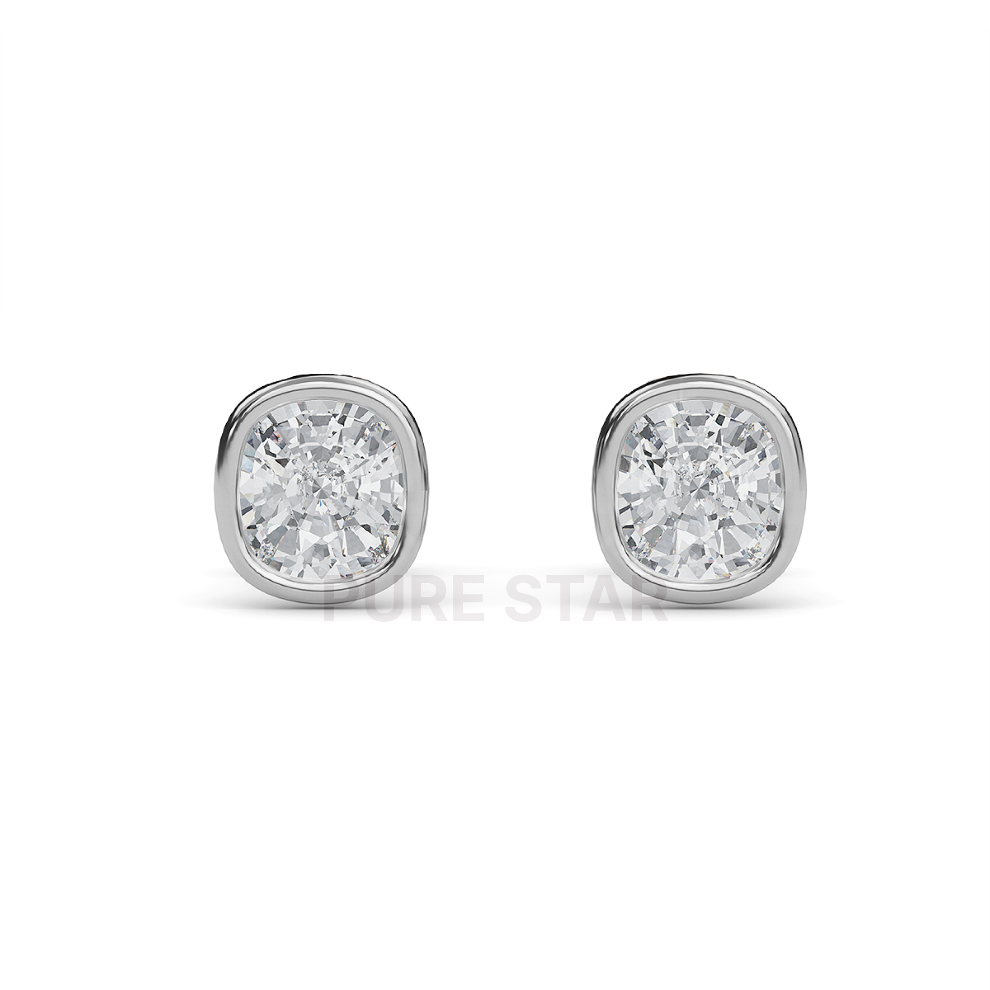 Delphi Cushion Lab Grown  Earring 0.50CT 18K White Gold-purestarjewelry