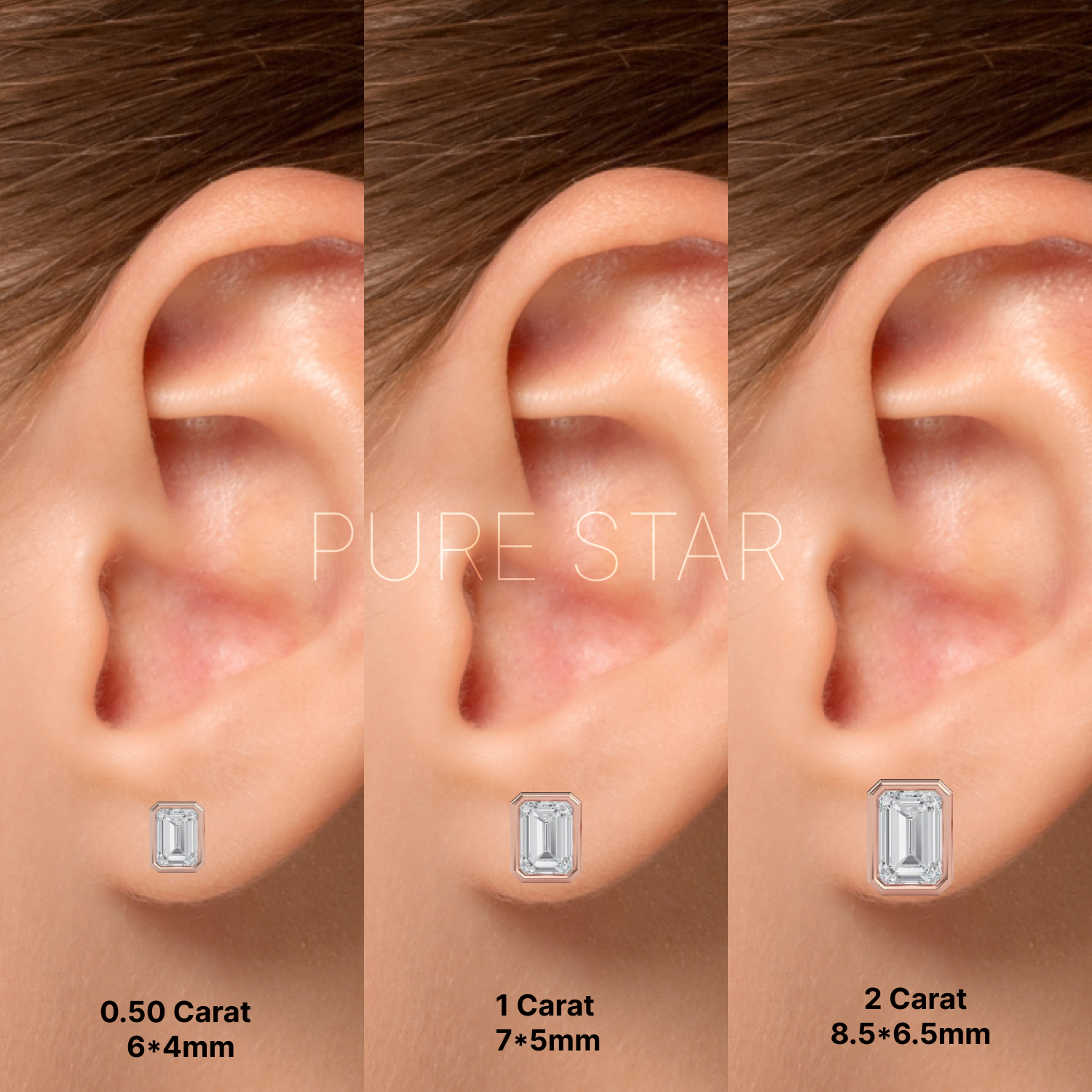 Barbara Emerald Lab Grown  Earring 2CT 18K Rose Gold-purestarjewelry