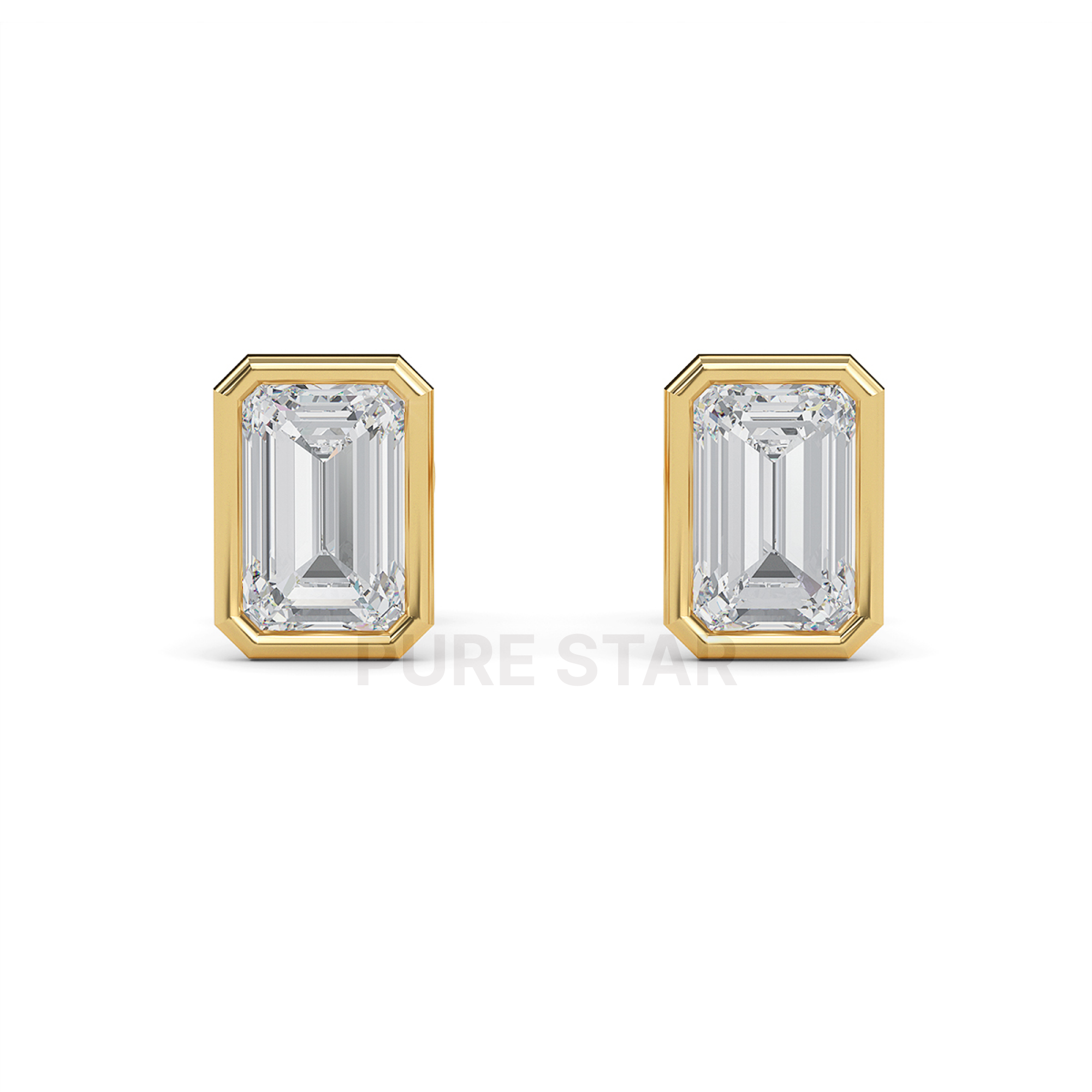 Barbara Emerald Lab Grown  Earring 1CT 18K Yellow Gold-purestarjewelry