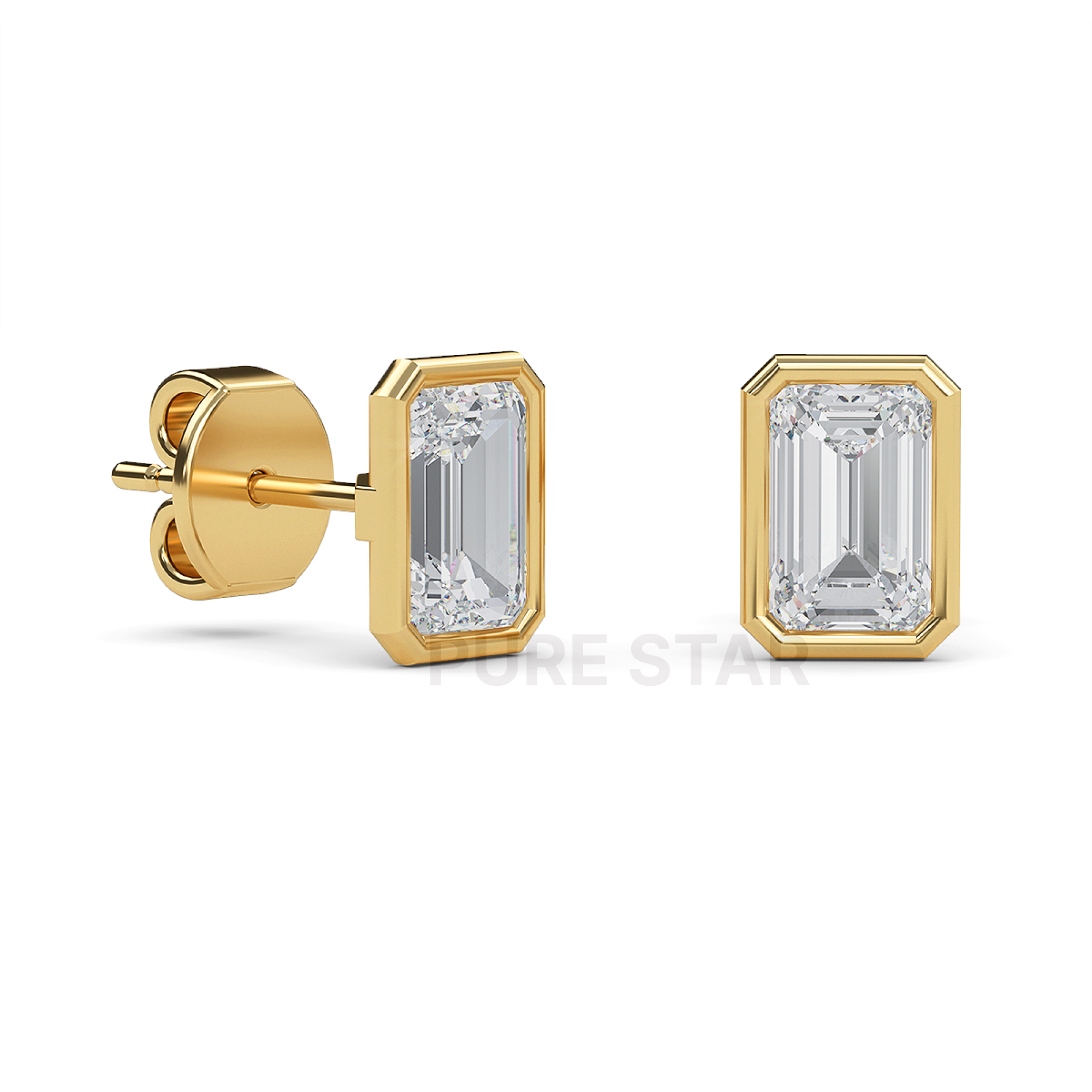 Barbara Emerald Lab Grown  Earring 1CT 18K Yellow Gold-purestarjewelry
