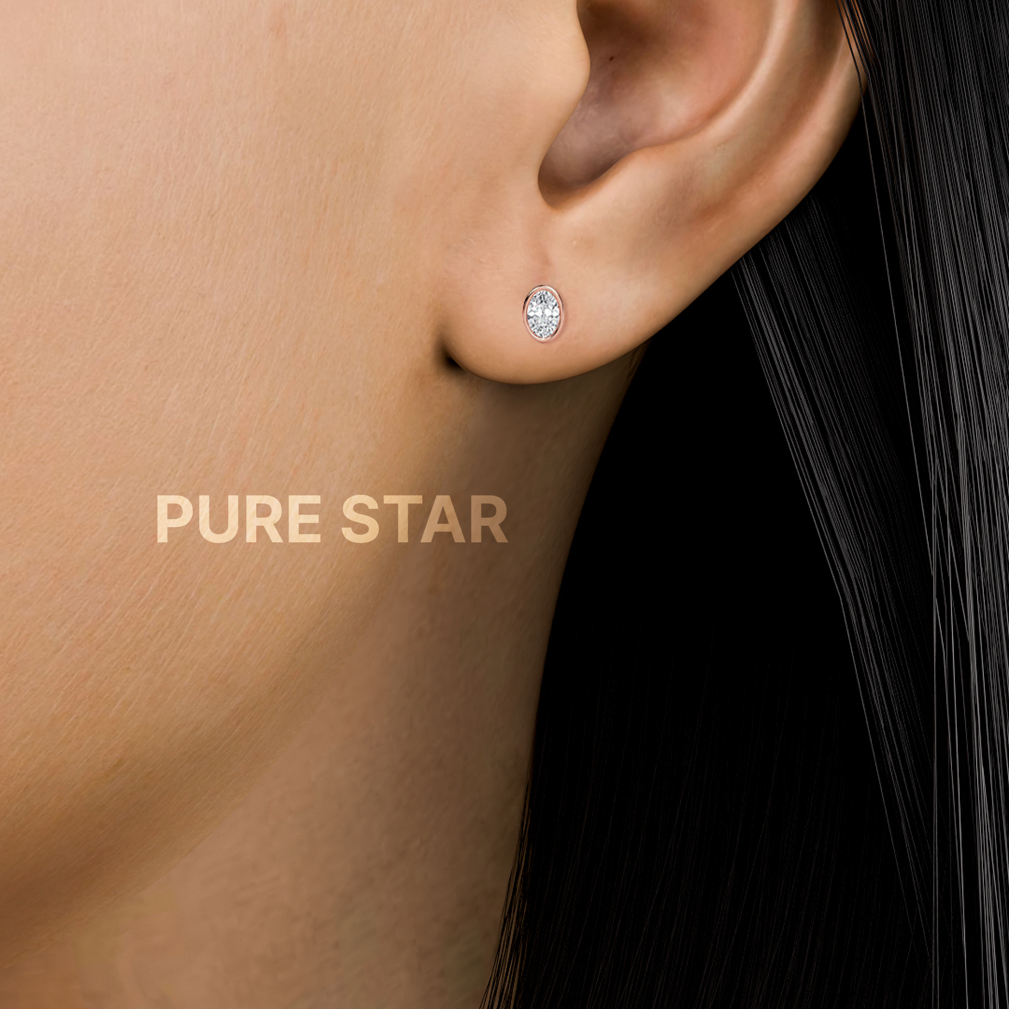 Kehlani Oval Lab Grown Earring 2CT 18K Rose Gold-purestarjewelry