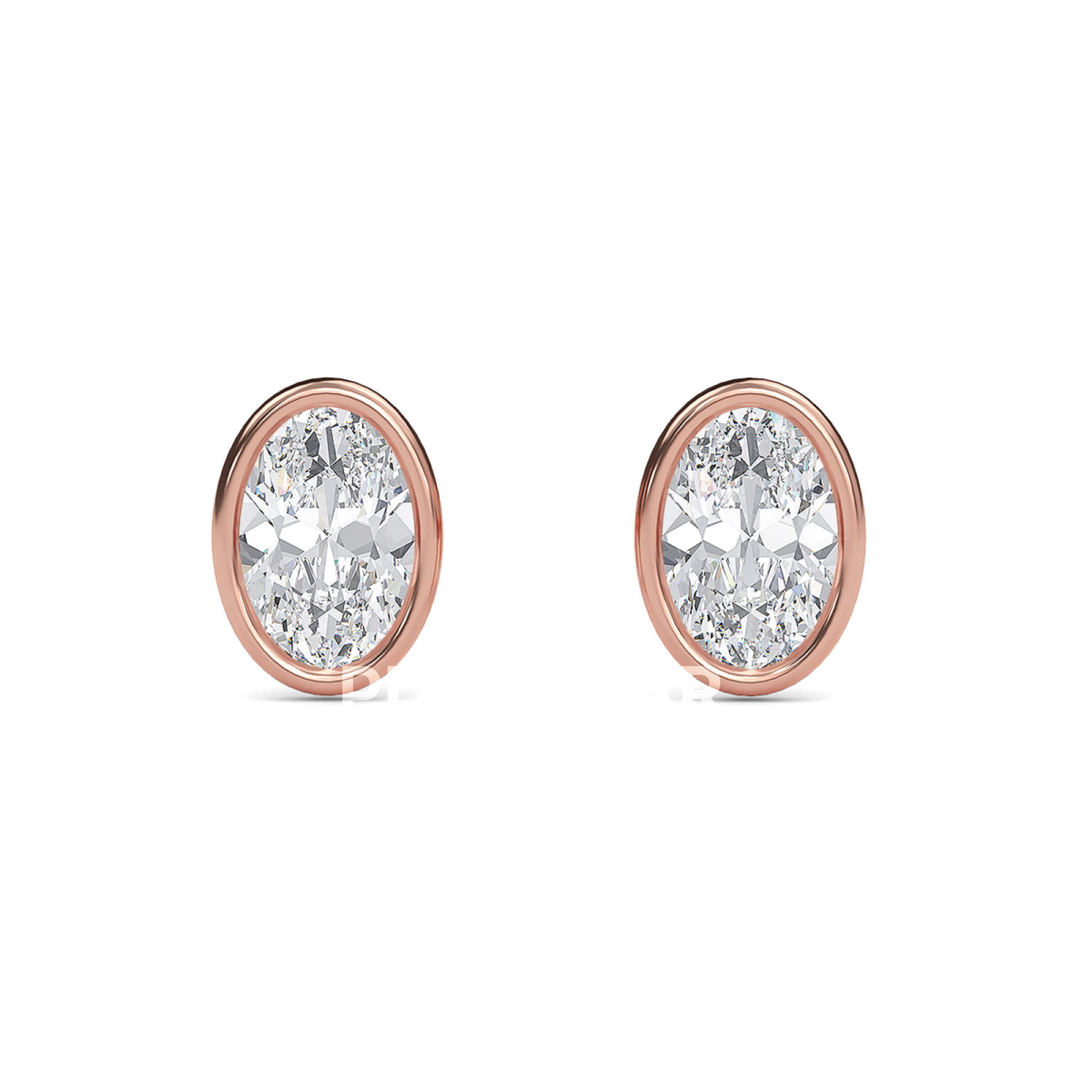 Kehlani Oval Lab Grown Earring 2CT 18K Rose Gold-purestarjewelry