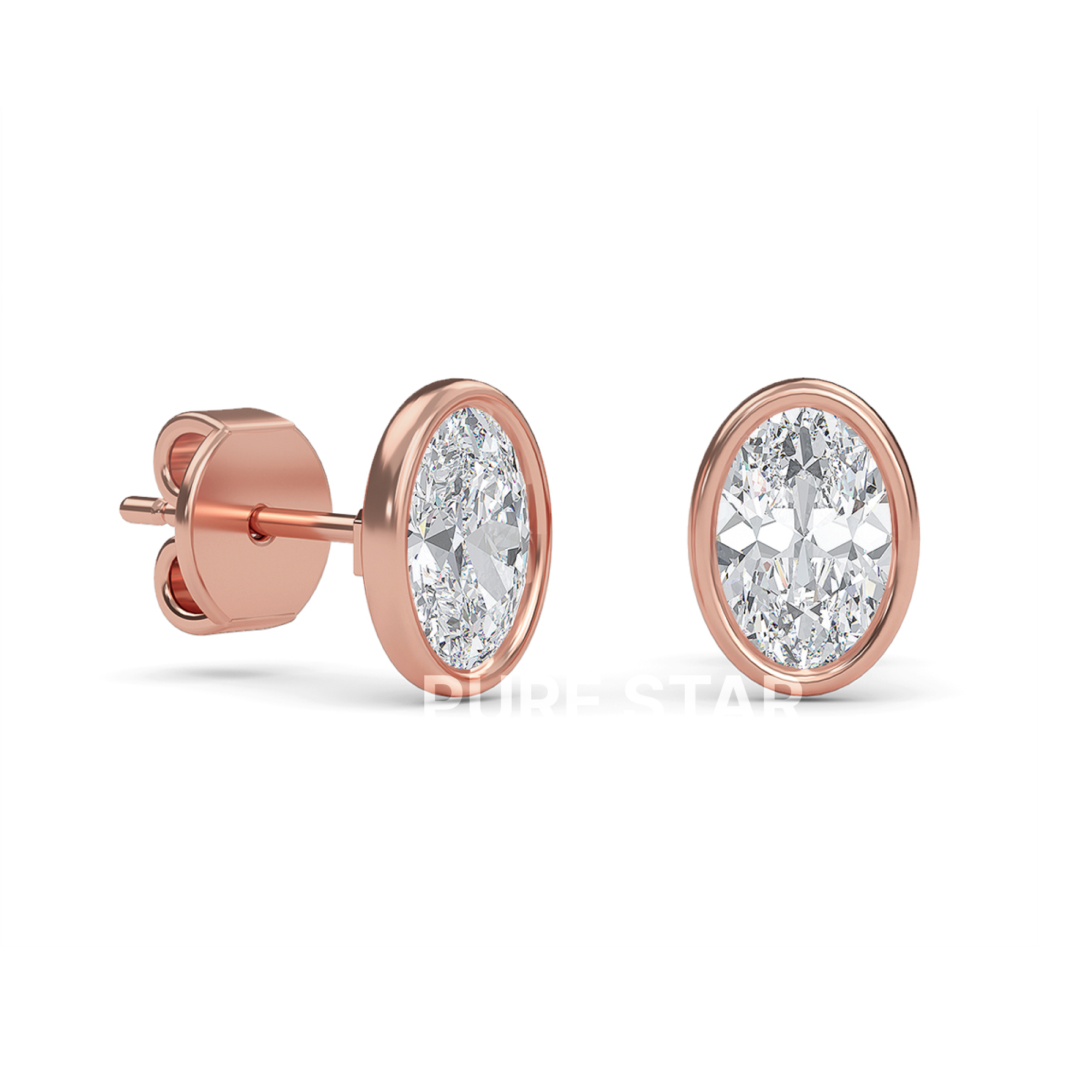 Kehlani Oval Lab Grown Earring 2CT 18K Rose Gold-purestarjewelry