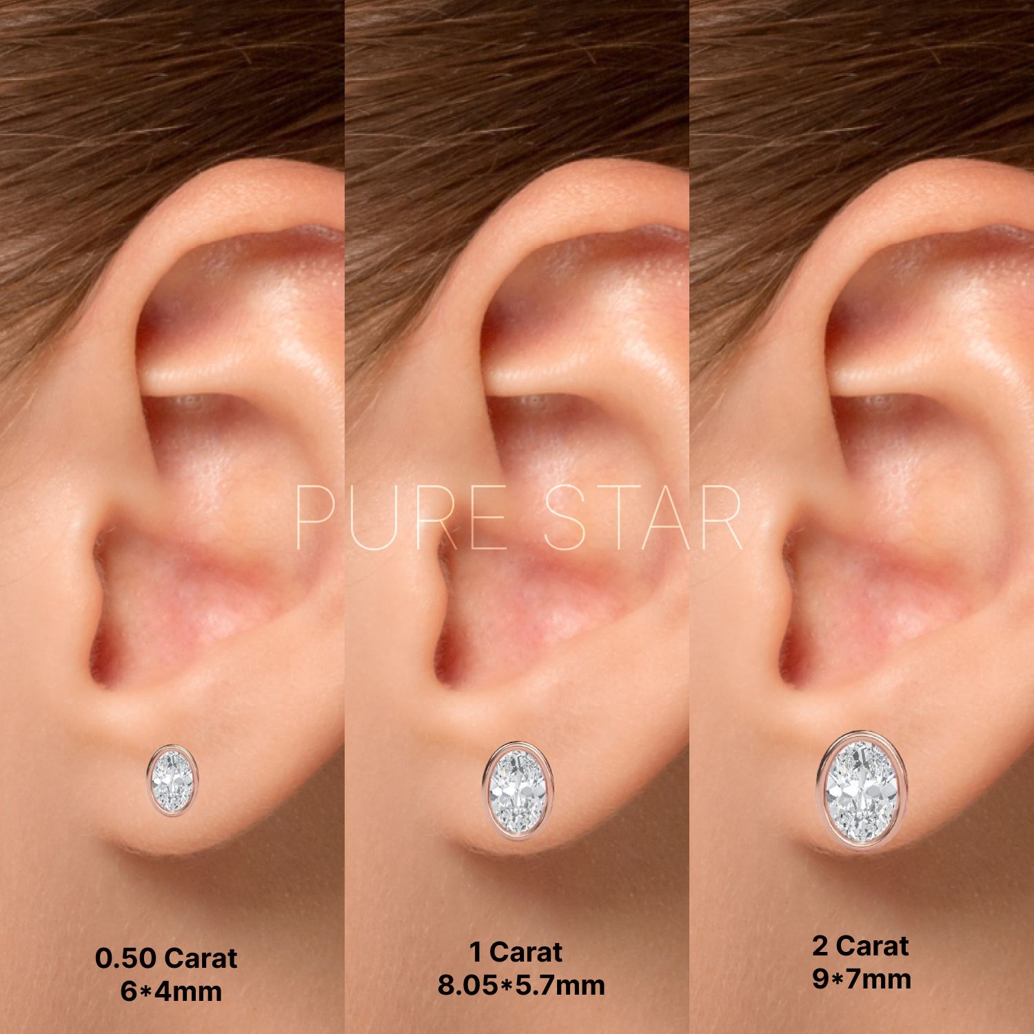 Kehlani Oval Lab Grown Earring 2CT 18K Rose Gold-purestarjewelry