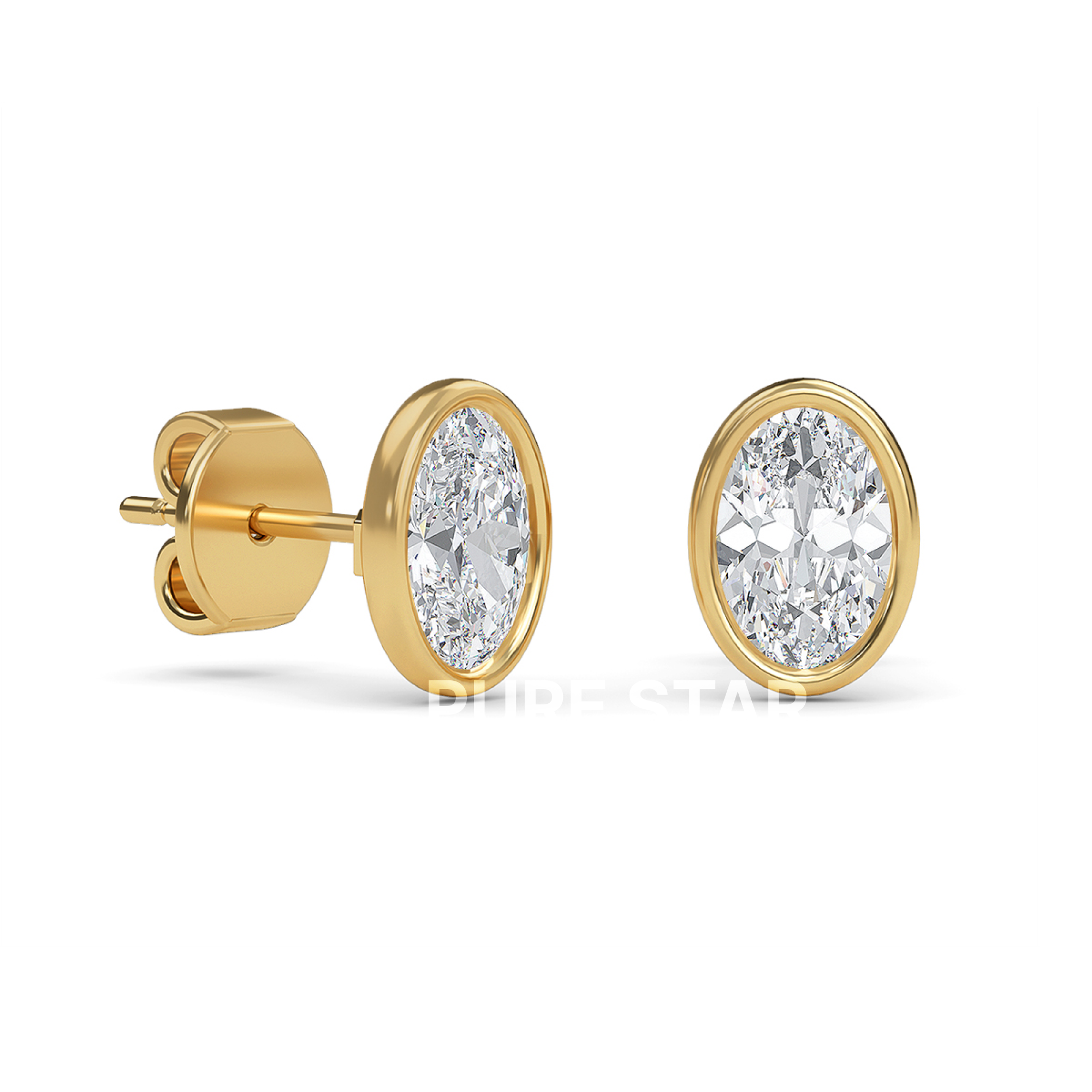 Kehlani Oval Lab Grown Earring 1CT 10K Yellow Gold-purestarjewelry