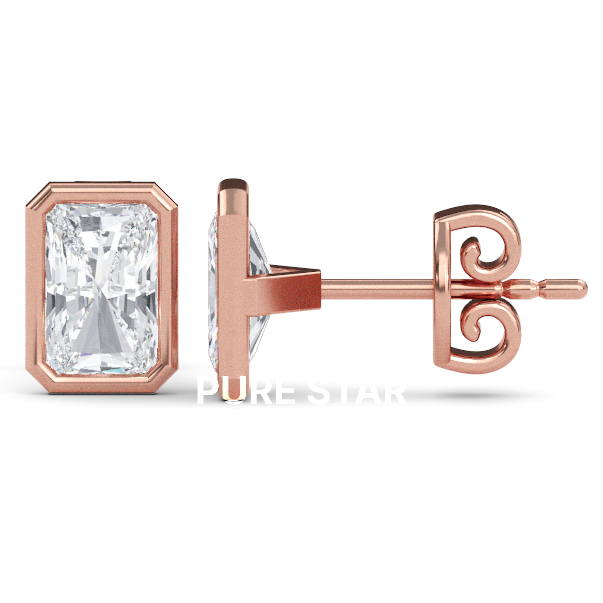 Valerie Radiant Lab Grown Earring 1CT 14K Rose Gold-purestarjewelry