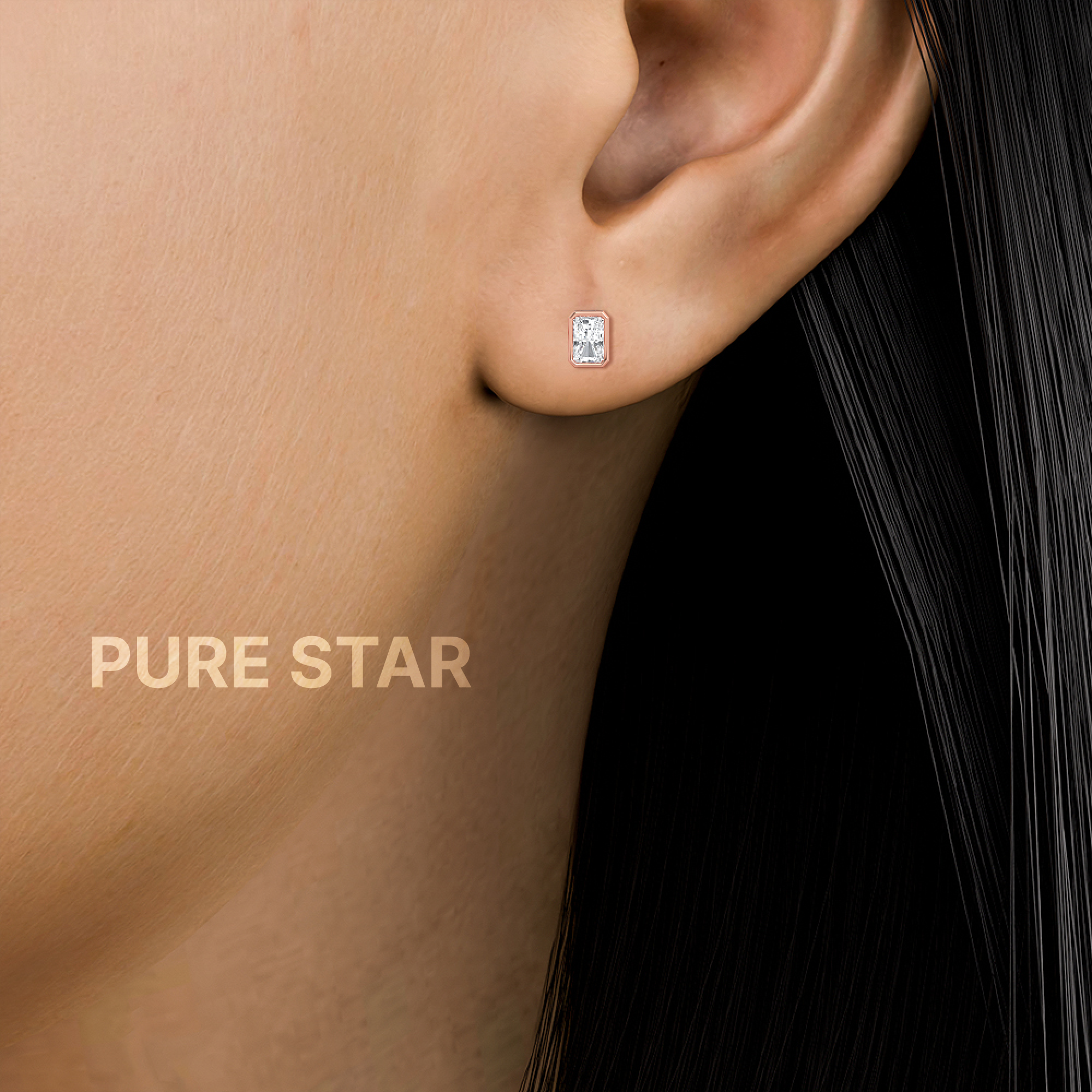 Valerie Radiant Lab Grown Earring 1CT 14K Rose Gold-purestarjewelry