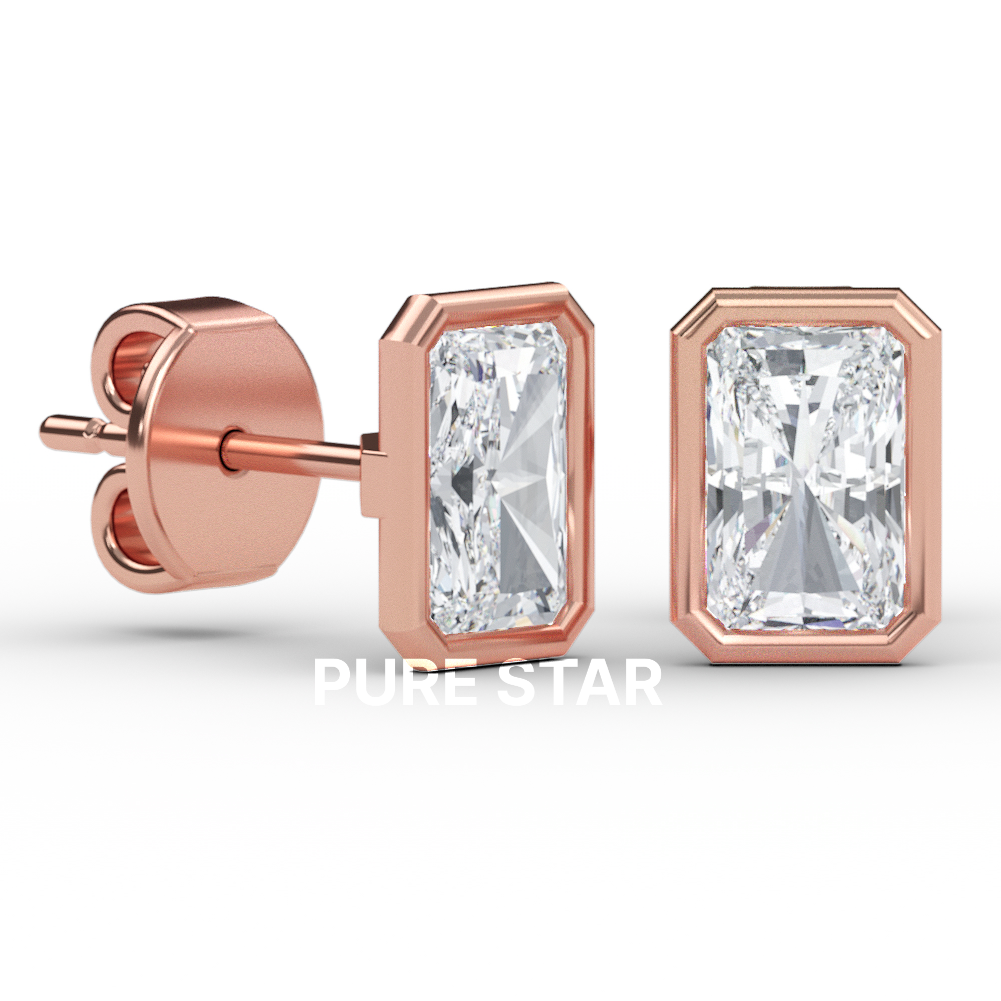 Valerie Radiant Lab Grown Earring 1CT 14K Rose Gold-purestarjewelry