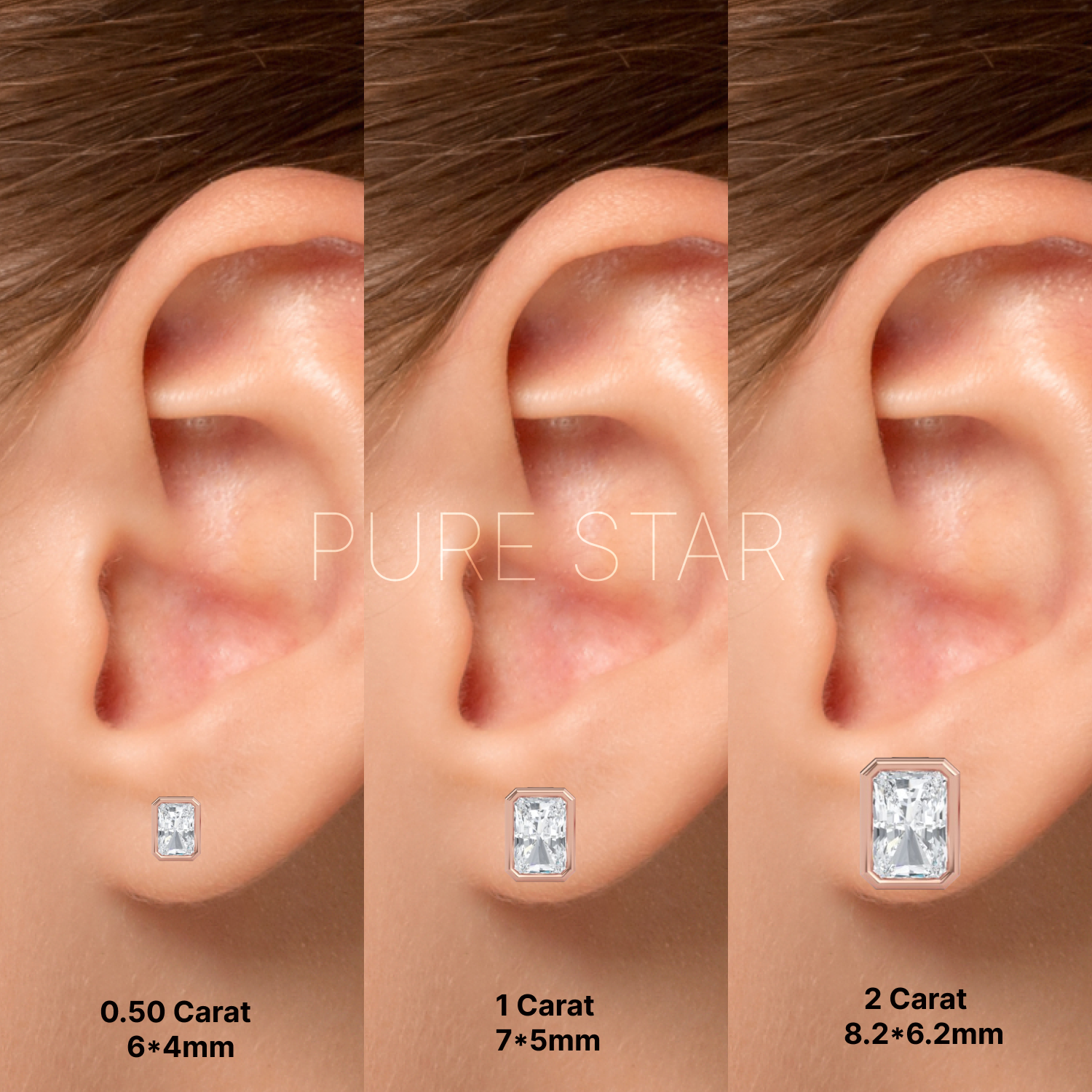 Valerie Radiant Lab Grown Earring 1CT 14K Rose Gold-purestarjewelry