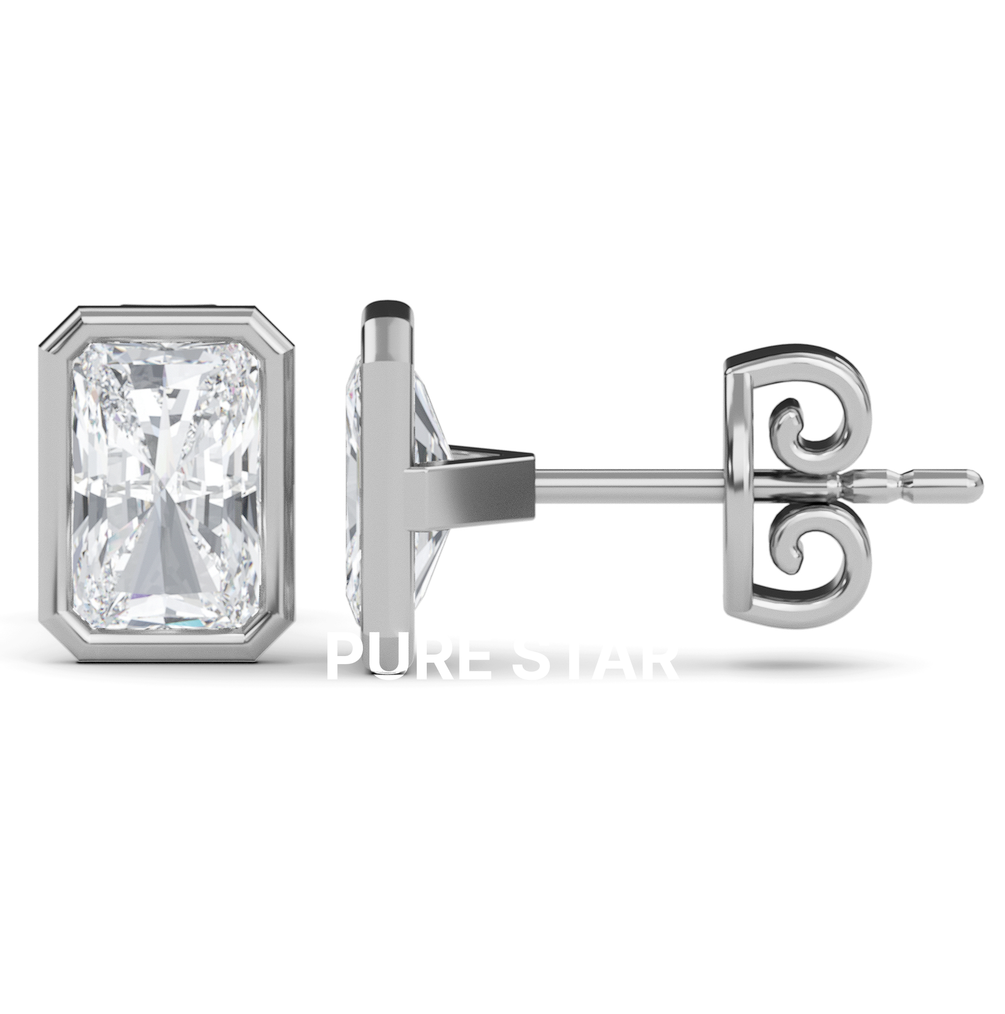 Valerie Radiant Lab Grown Earring 2CT 14K White Gold-purestarjewelry