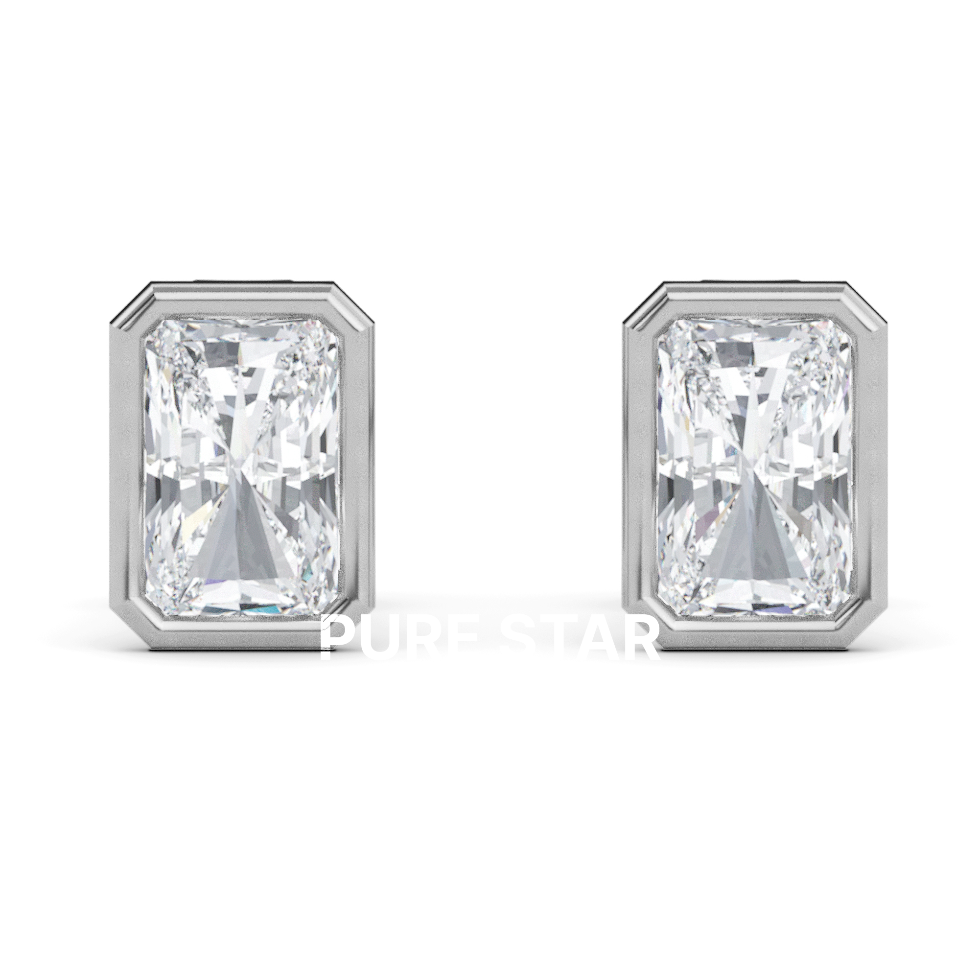Valerie Radiant Lab Grown Earring 2CT 14K White Gold-purestarjewelry