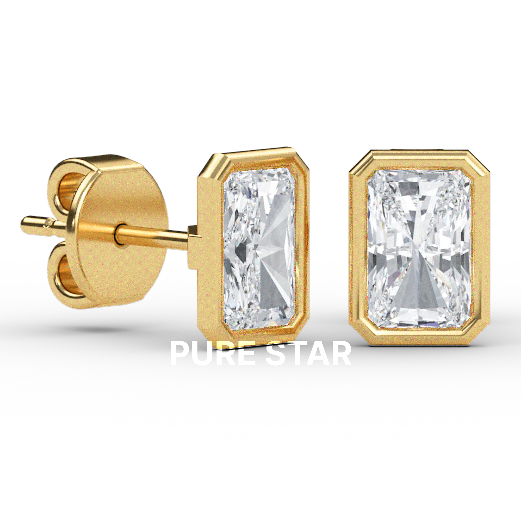 Valerie Radiant Lab Grown Earring 1CT 10K Yellow Gold-purestarjewelry