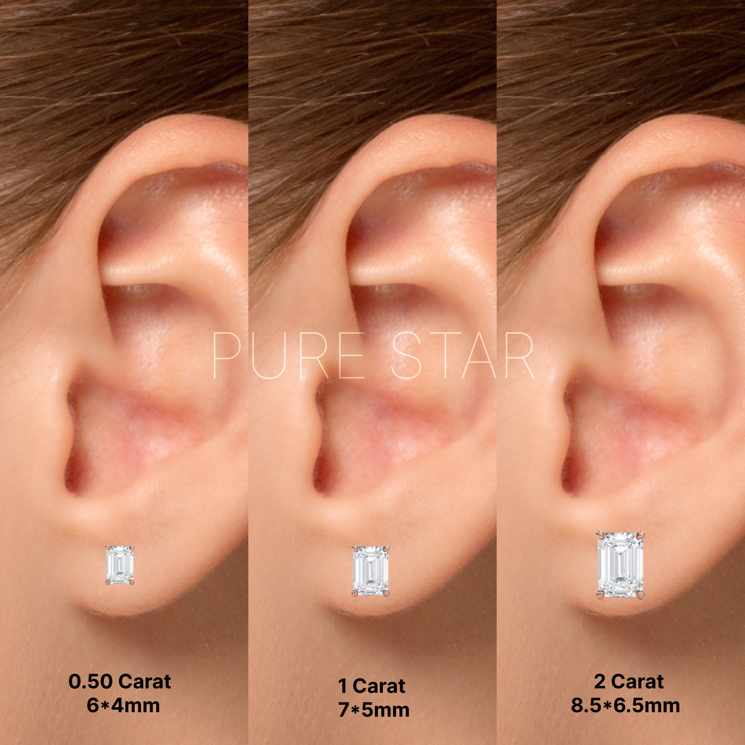 Alyssa Emerald Lab Grown  Earring 2CT 18K Rose Gold-purestarjewelry