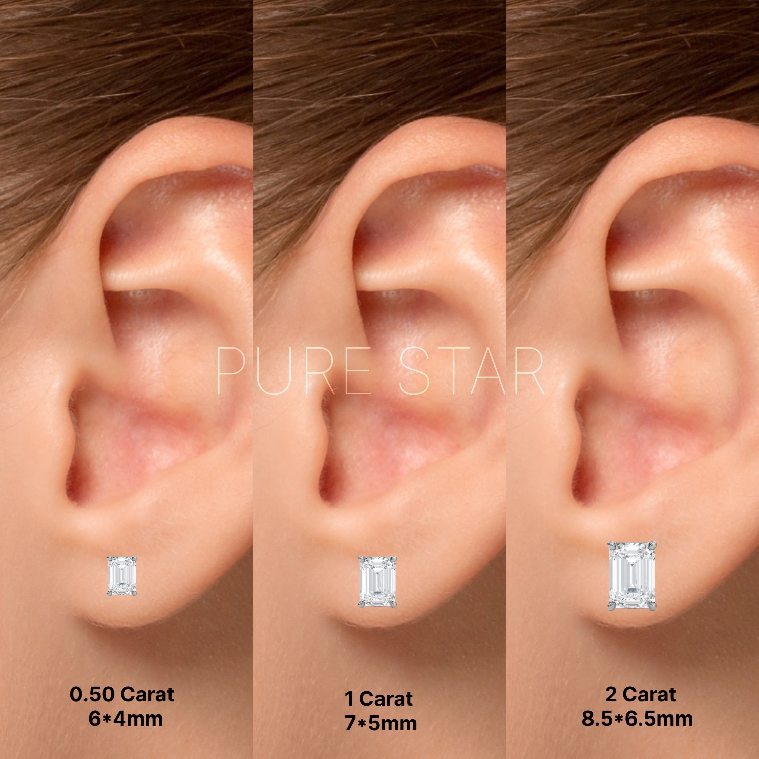 Alyssa Emerald Lab Grown  Earring 0.50CT 18K White Gold-purestarjewelry