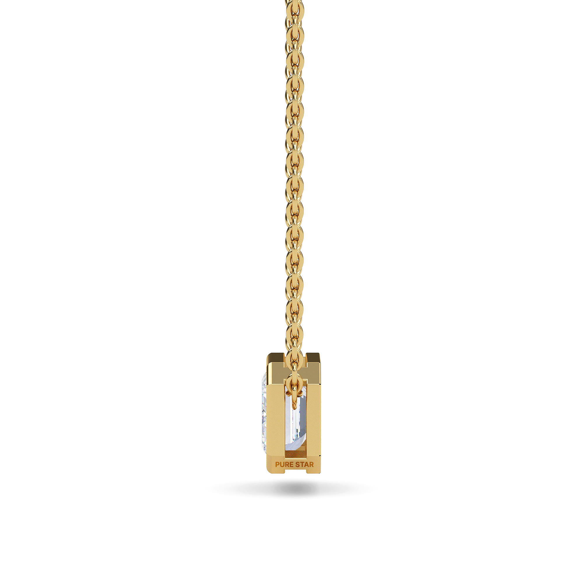 Lennon Emerald Lab Grown  Pendant 1CT 18K Yellow Gold - 18"Chain-purestarjewelry