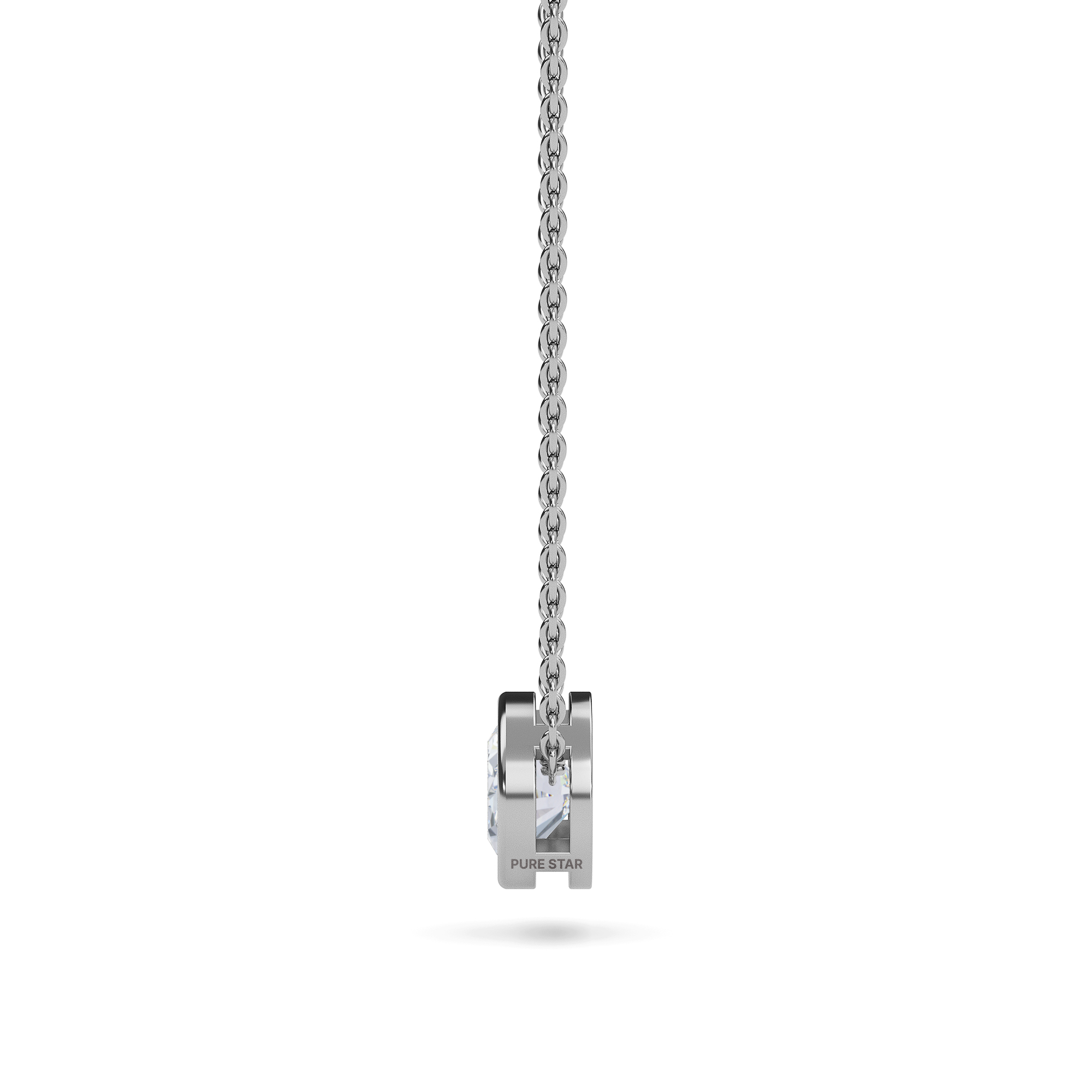 Brynlee Oval Lab Grown  Pendant 1.25CT 14K White Gold - 20"Chain-purestarjewelry