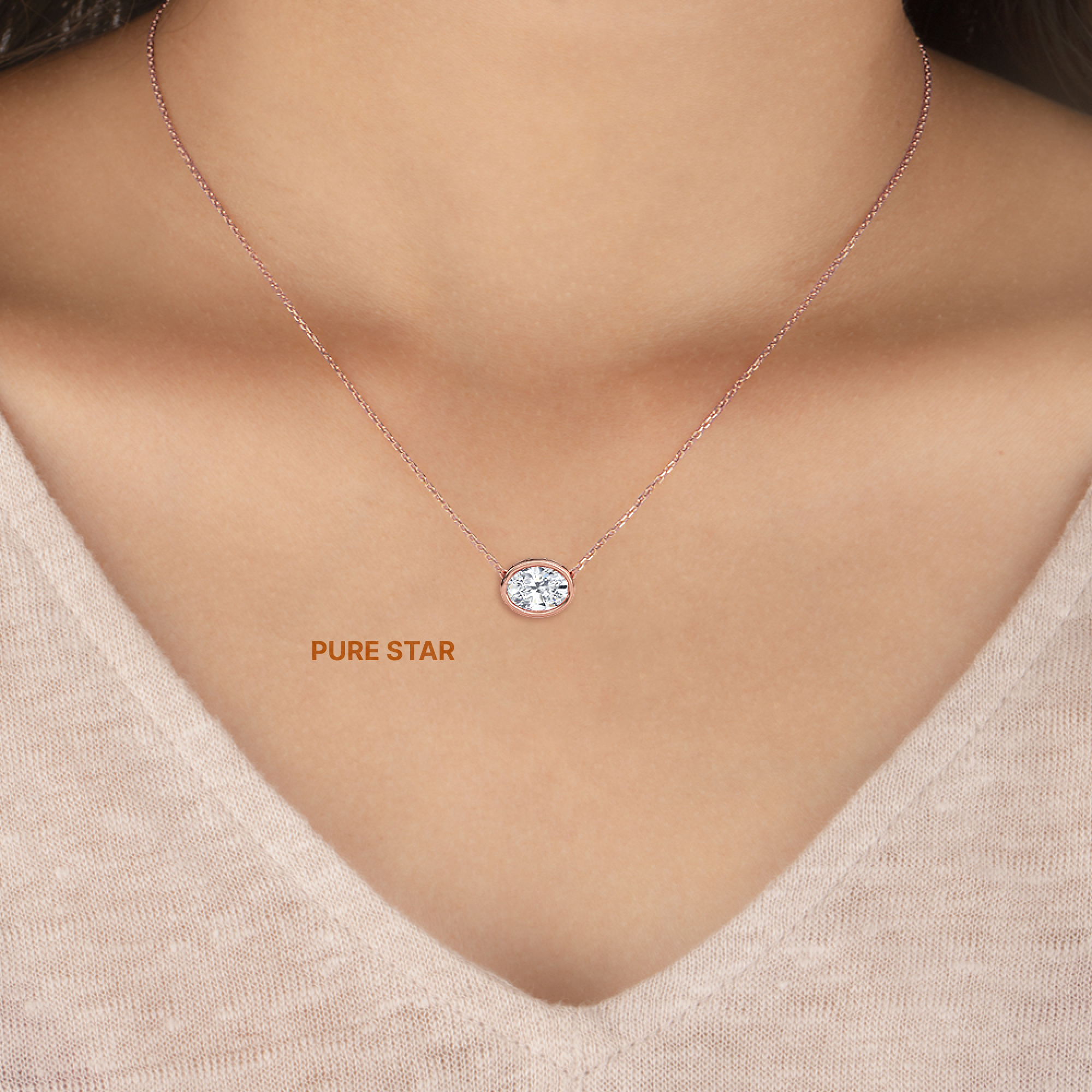 Brynlee Oval Lab Grown  Pendant 1.25CT 18K Yellow Gold - 20"Chain-purestarjewelry