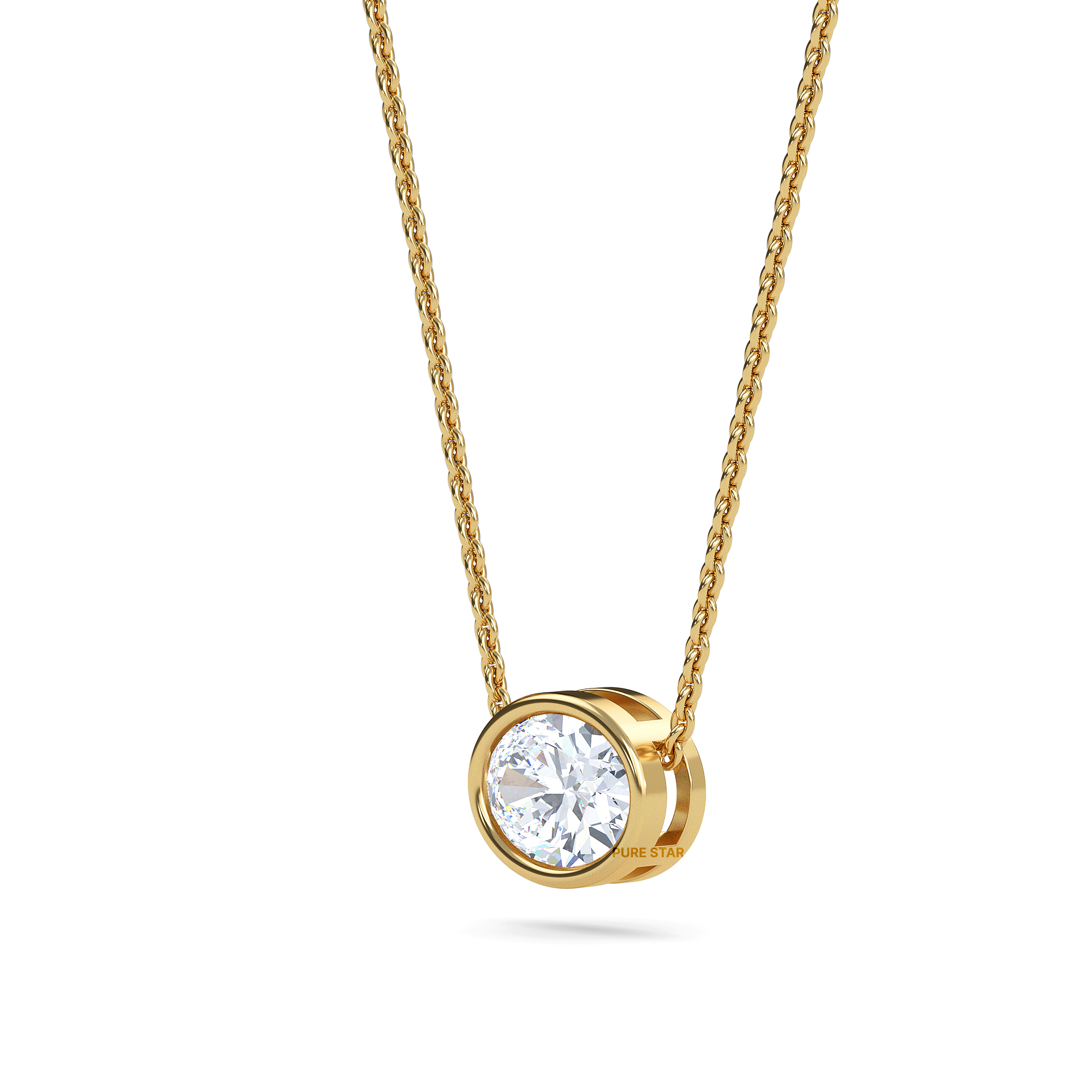Brynlee Oval Lab Grown  Pendant 1.25CT 18K Yellow Gold - 20"Chain-purestarjewelry