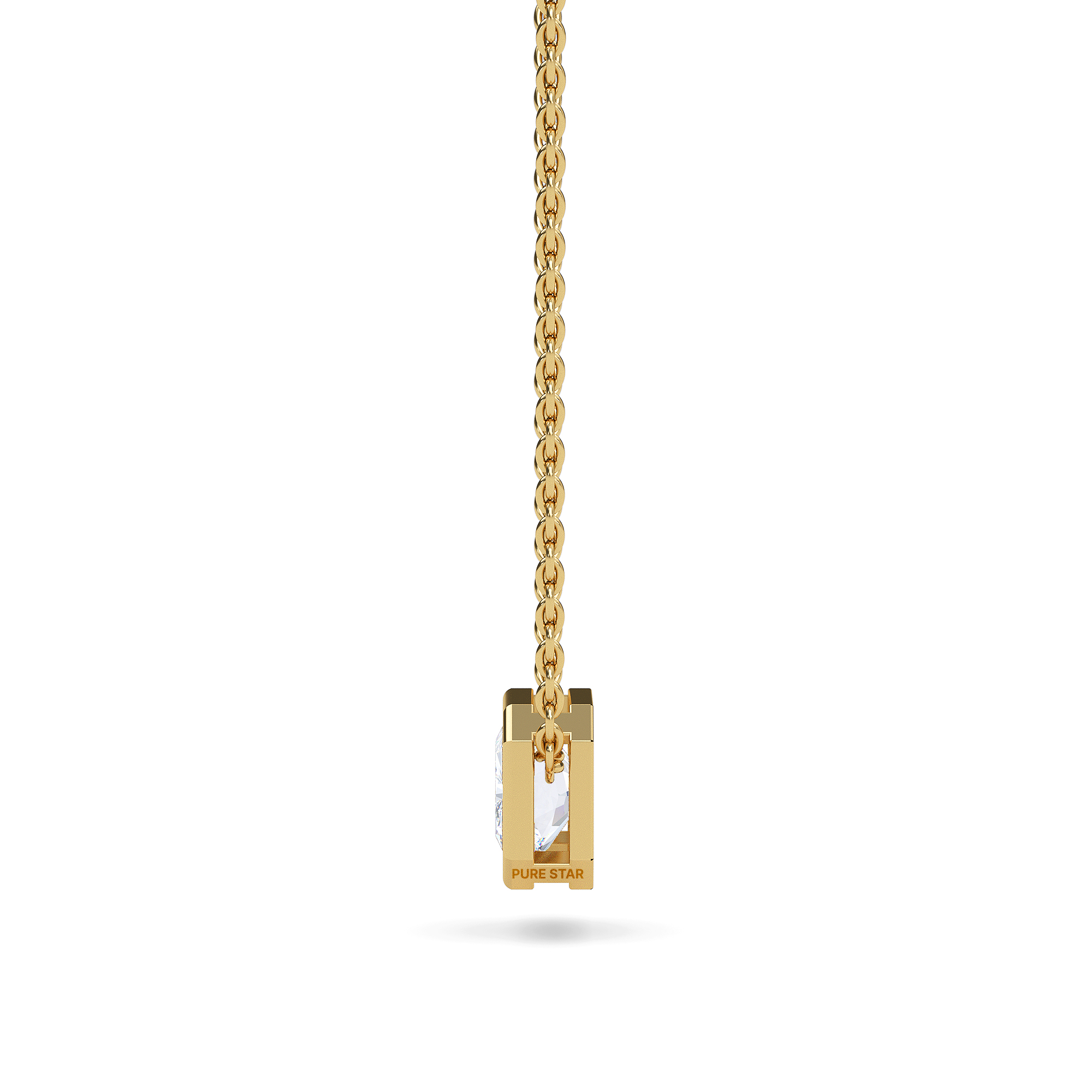 Lainey Radiant Lab Grown Pendant 1CT 10K Yellow Gold - 16"Chain-purestarjewelry