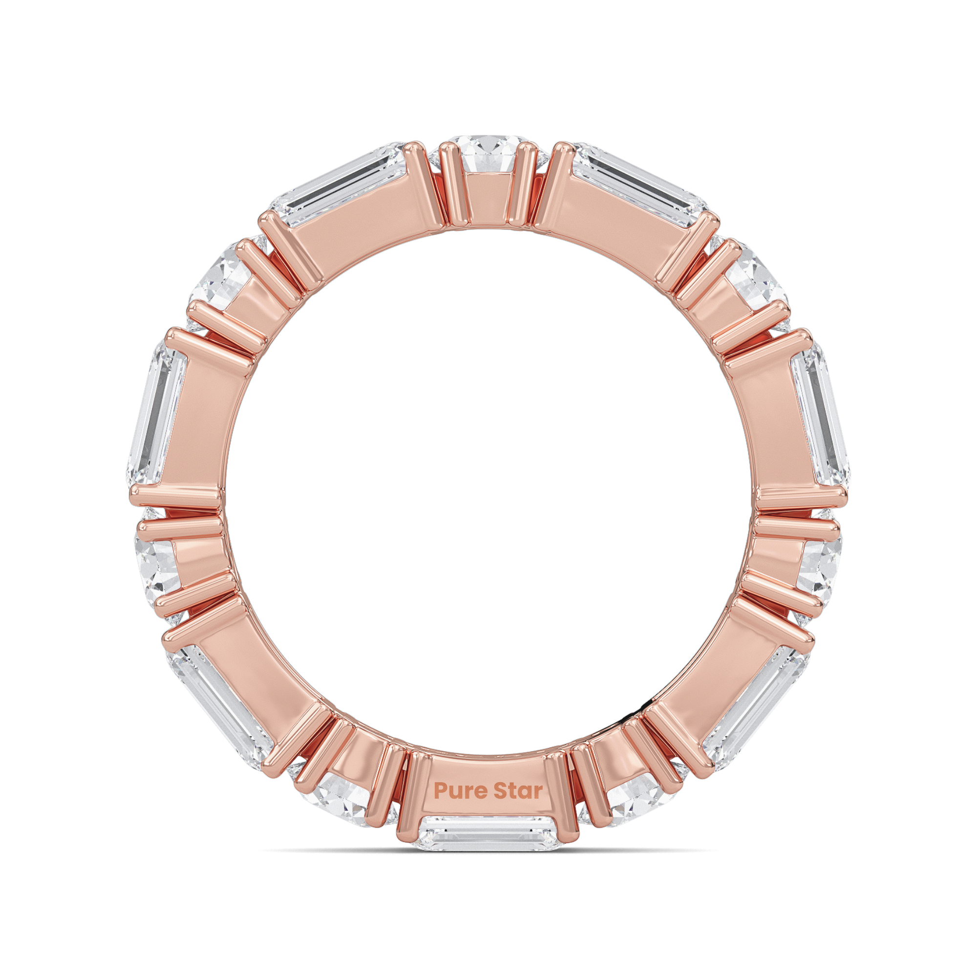 Aisha Emerald Lab Grown Eternity Band 5.6mm*3.0mm 18K Rose Gold-purestarjewelry