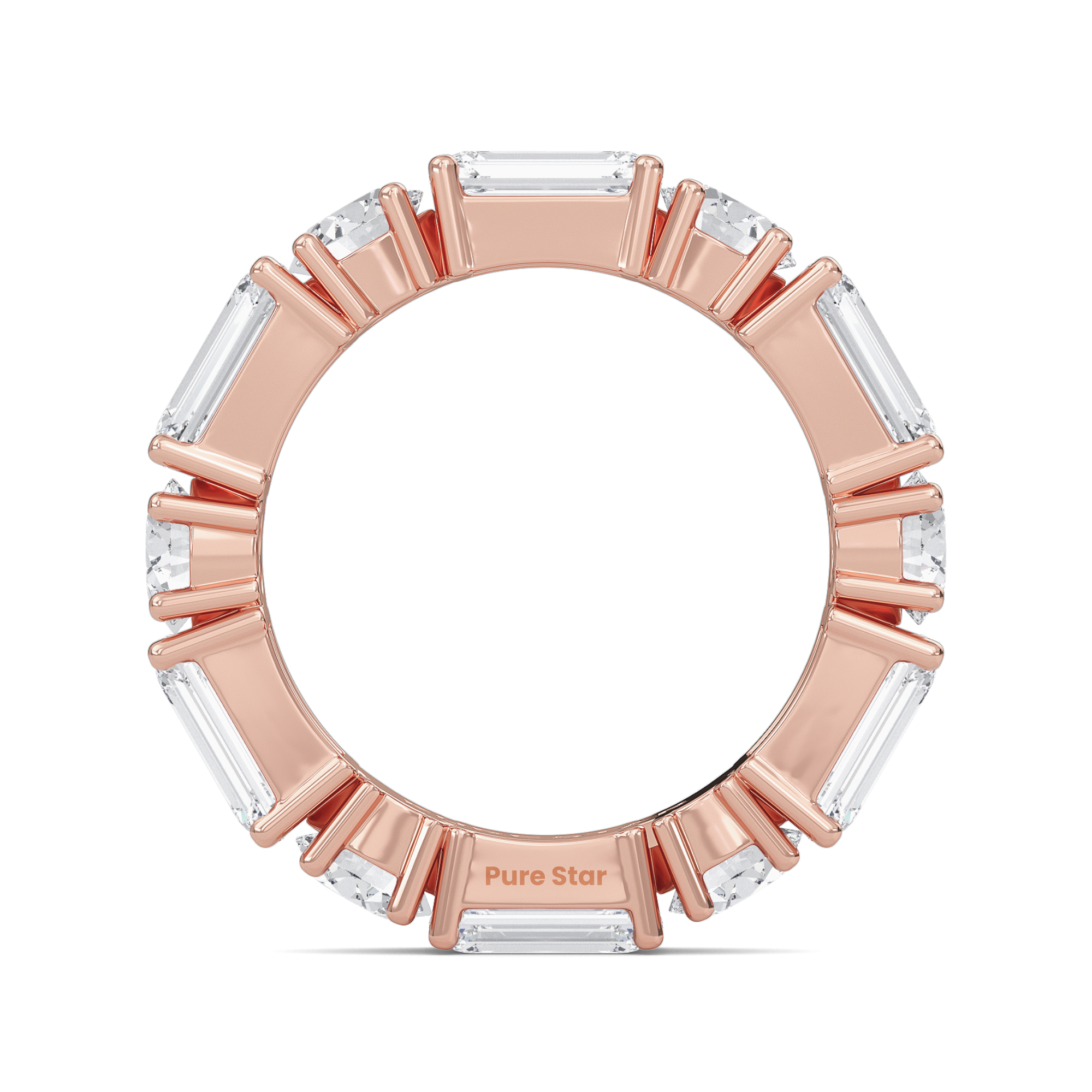 Aisha Emerald Lab Grown Eternity Band 6.55mm*4.7mm 18K Rose Gold-purestarjewelry
