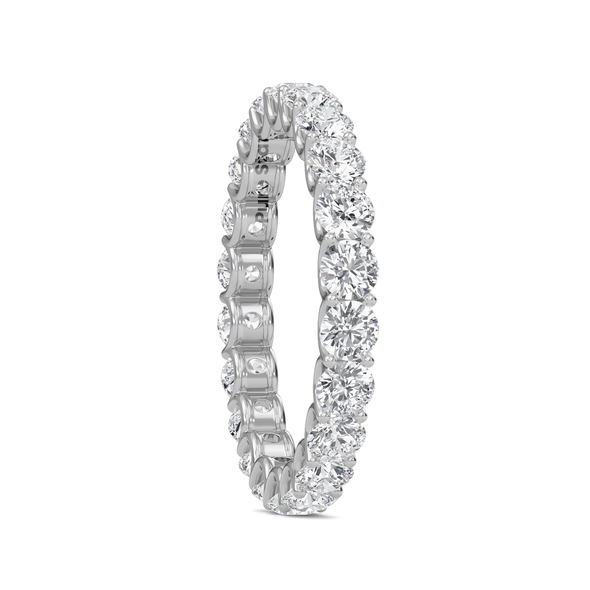Brenda Round Lab Grown Eternity Band 3mm 18K White Gold-purestarjewelry