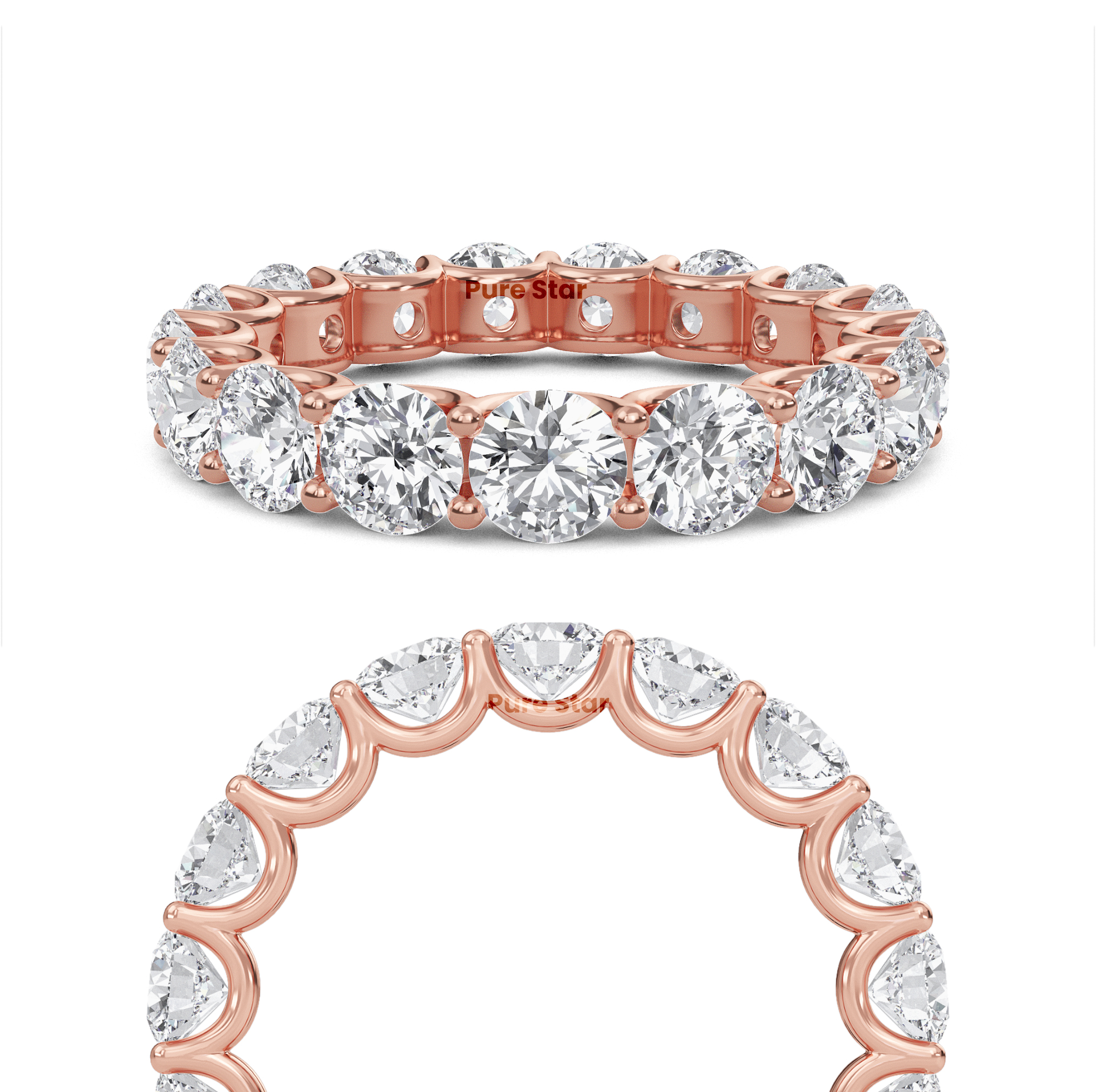 Brenda Round Lab Grown Eternity Band 4mm 10K Rose Gold-purestarjewelry