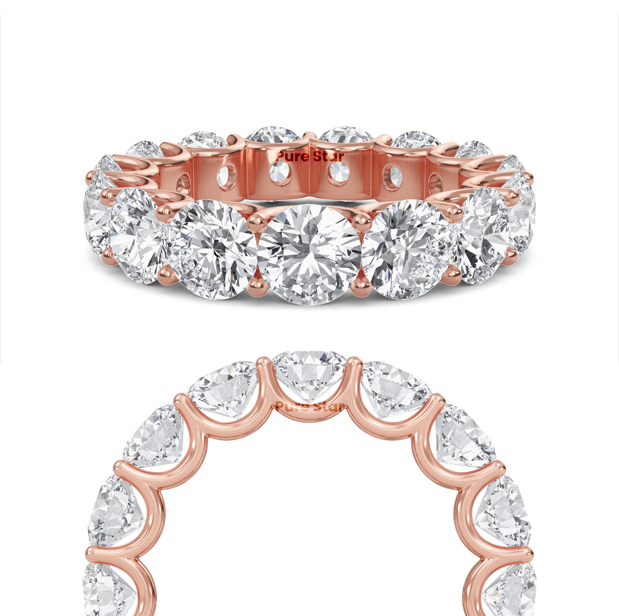 Brenda Round Lab Grown Eternity Band 5mm 14K Rose Gold-purestarjewelry