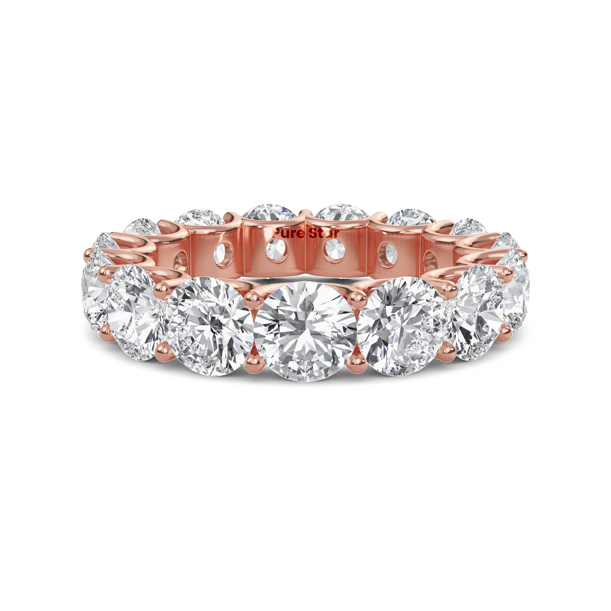 Brenda Round Lab Grown Eternity Band 5mm 14K Rose Gold-purestarjewelry