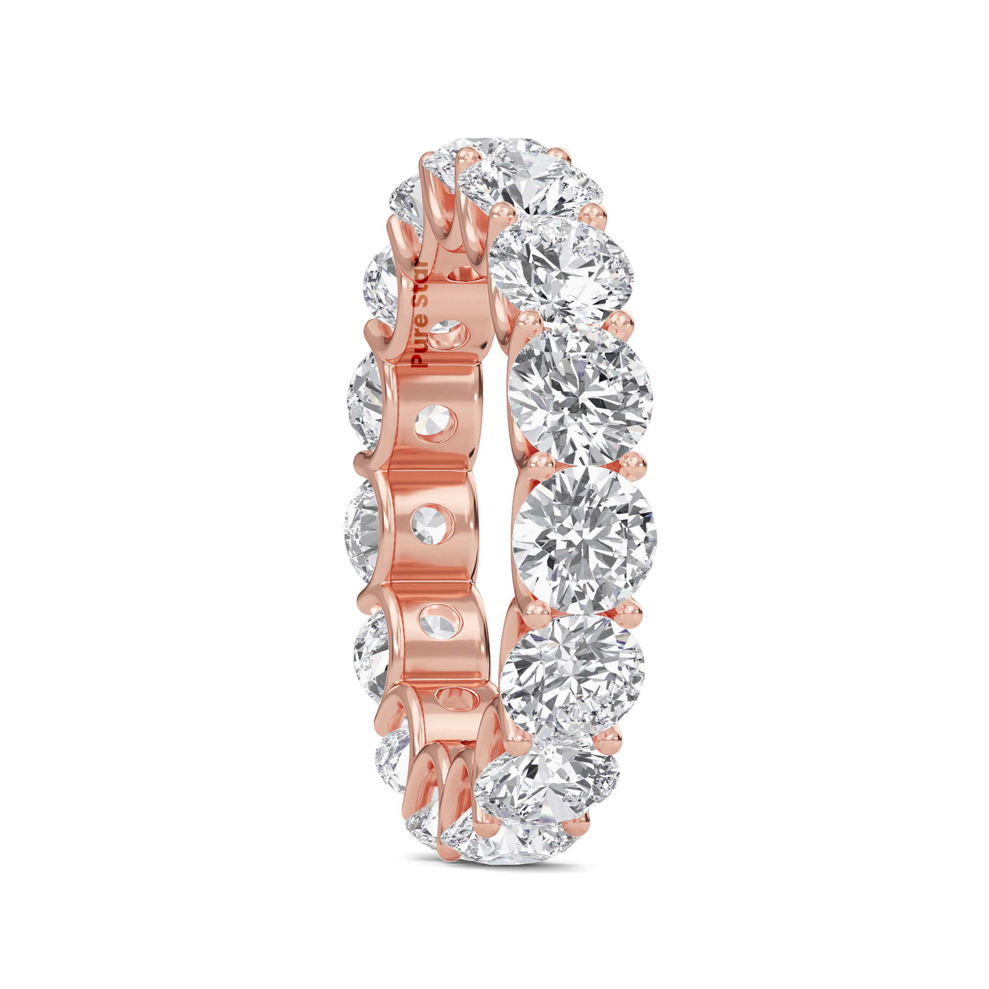Leona Round Lab Grown Ring 5mm 10K Rose Gold-purestarjewelry