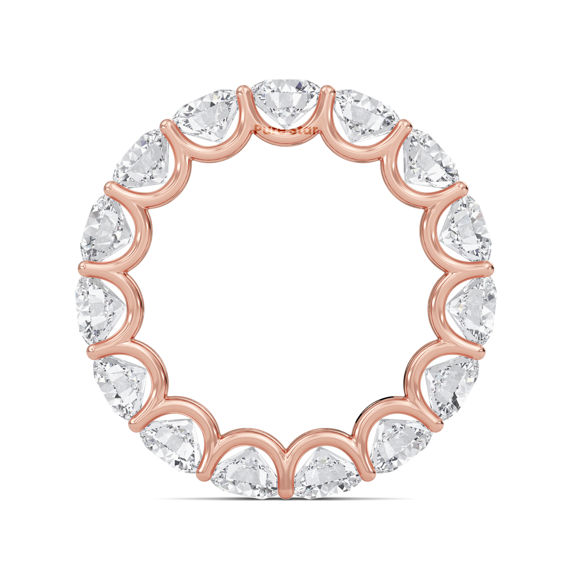 Brenda Round Lab Grown Eternity Band 5mm 14K Rose Gold-purestarjewelry