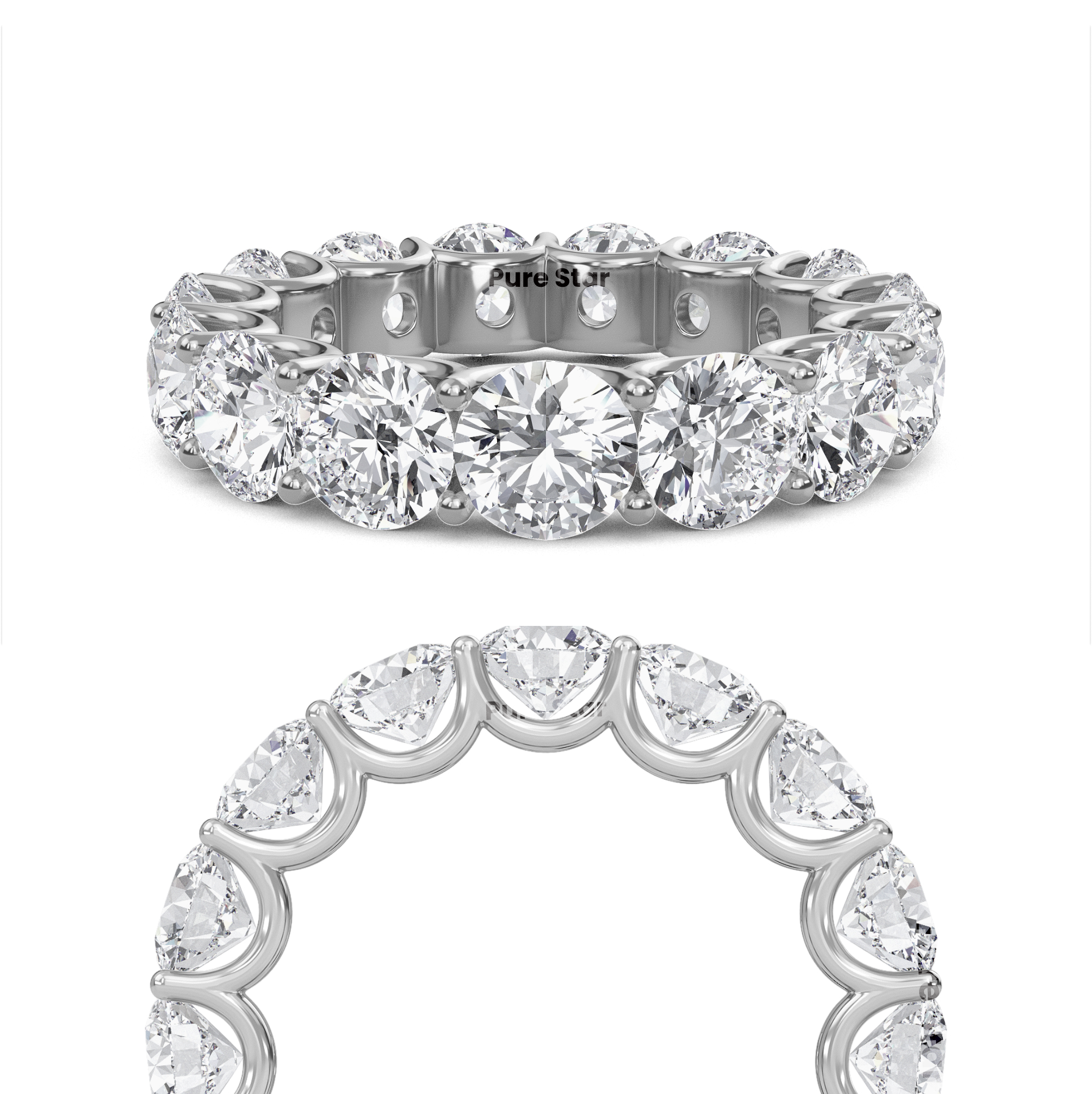 Brenda Round Lab Grown Eternity Band 5mm 18K White Gold-purestarjewelry