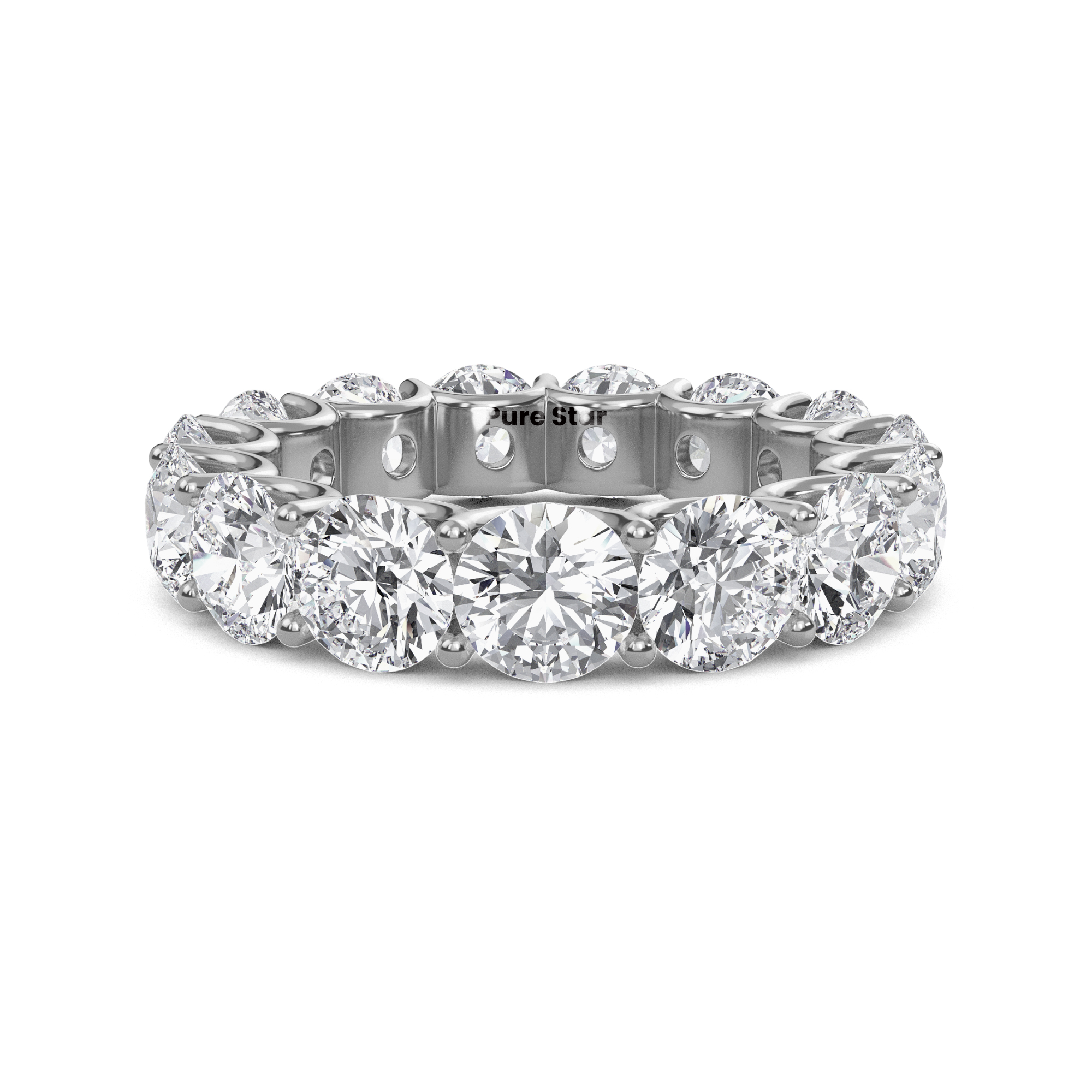 Brenda Round Lab Grown Eternity Band 5mm 18K White Gold-purestarjewelry