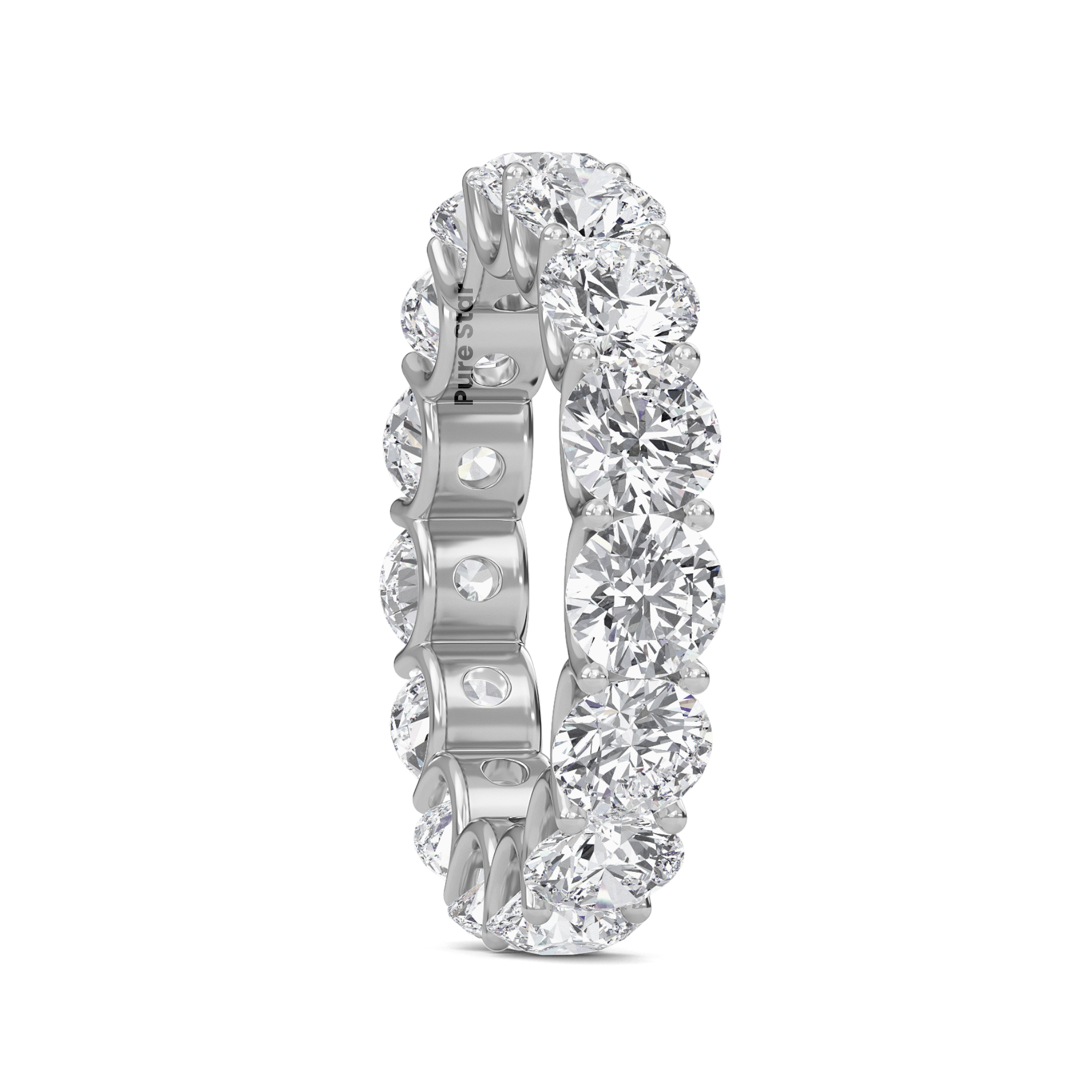 Brenda Round Lab Grown Eternity Band 5mm 18K White Gold-purestarjewelry