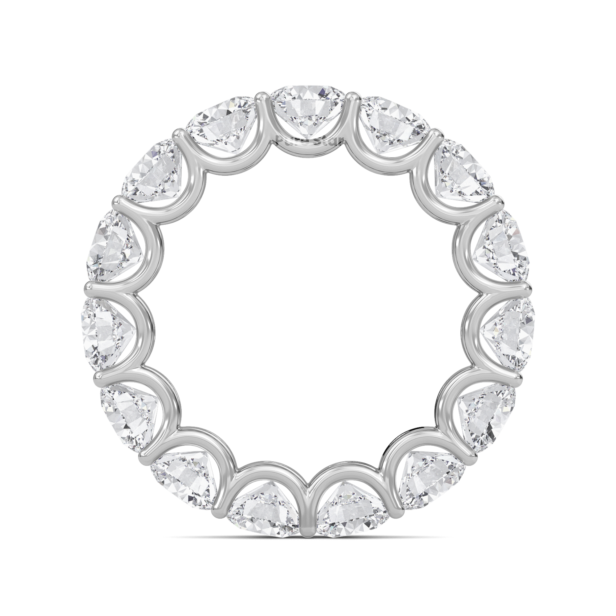 Brenda Round Lab Grown Eternity Band 5mm 18K White Gold-purestarjewelry