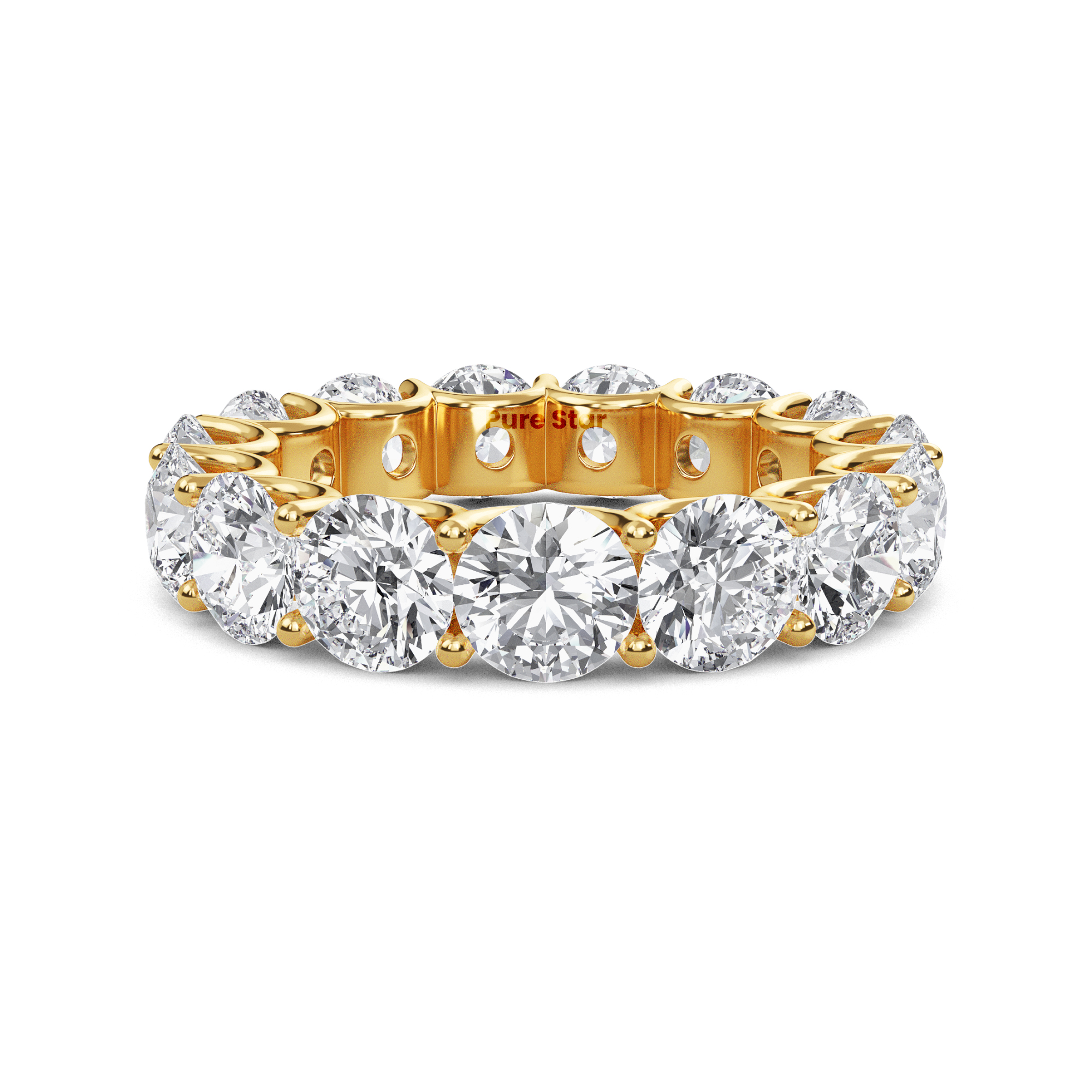 Leona Round Lab Grown Ring 5mm 10K Yellow Gold-purestarjewelry