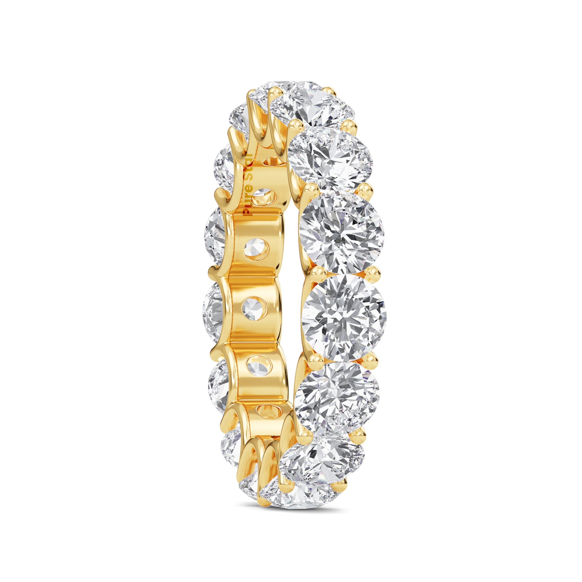 Leona Round Lab Grown Ring 5mm 10K Yellow Gold-purestarjewelry