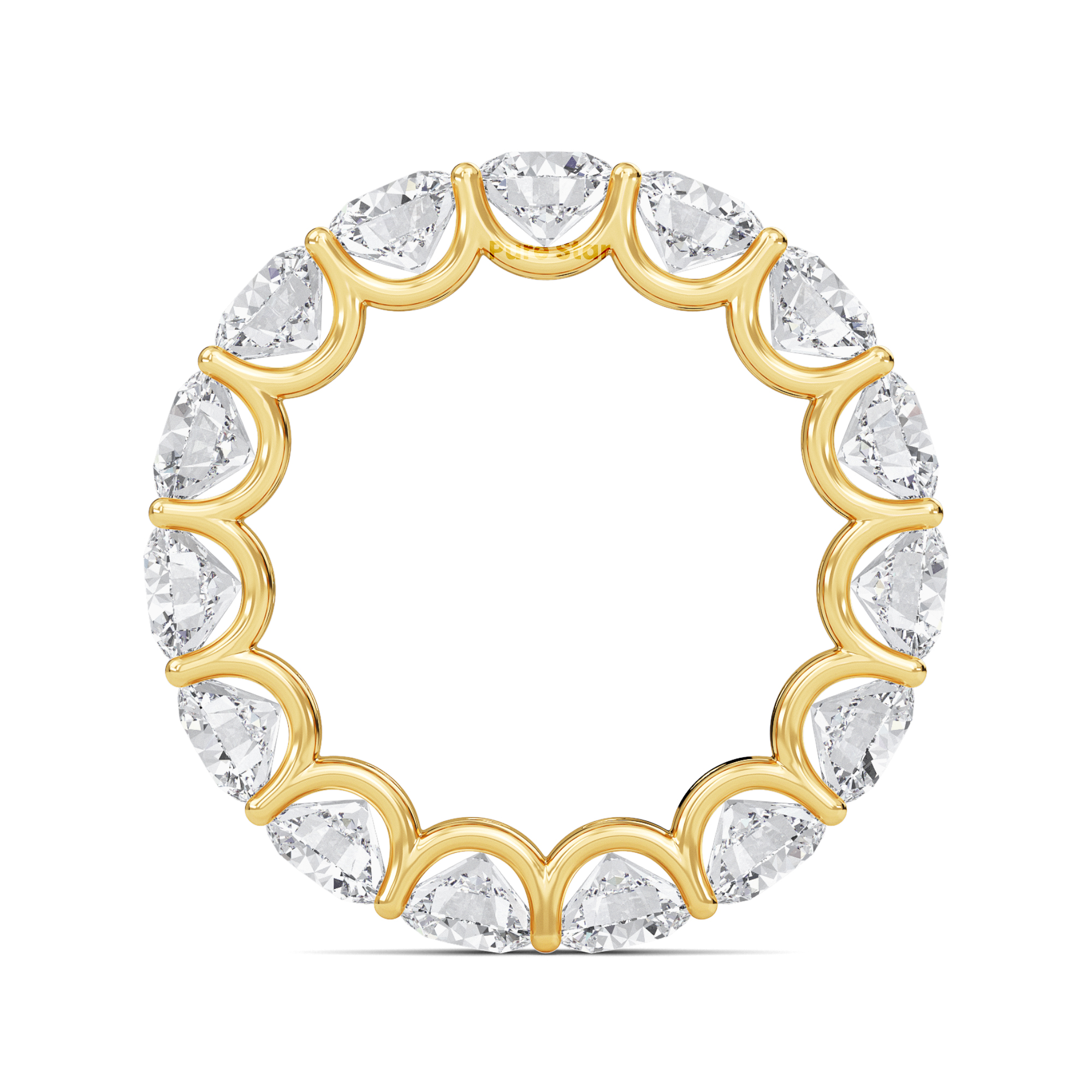 Leona Round Lab Grown Ring 5mm 10K Yellow Gold-purestarjewelry